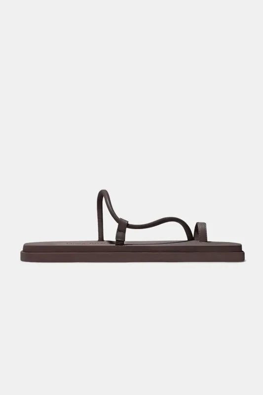 Bari Pool Slide in Espresso Nappa and Rubber sold by Emme Parsons