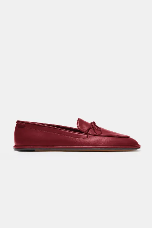 Parker Moccasin in Carmen Red Nappa — Exclusive sold by Emme Parsons