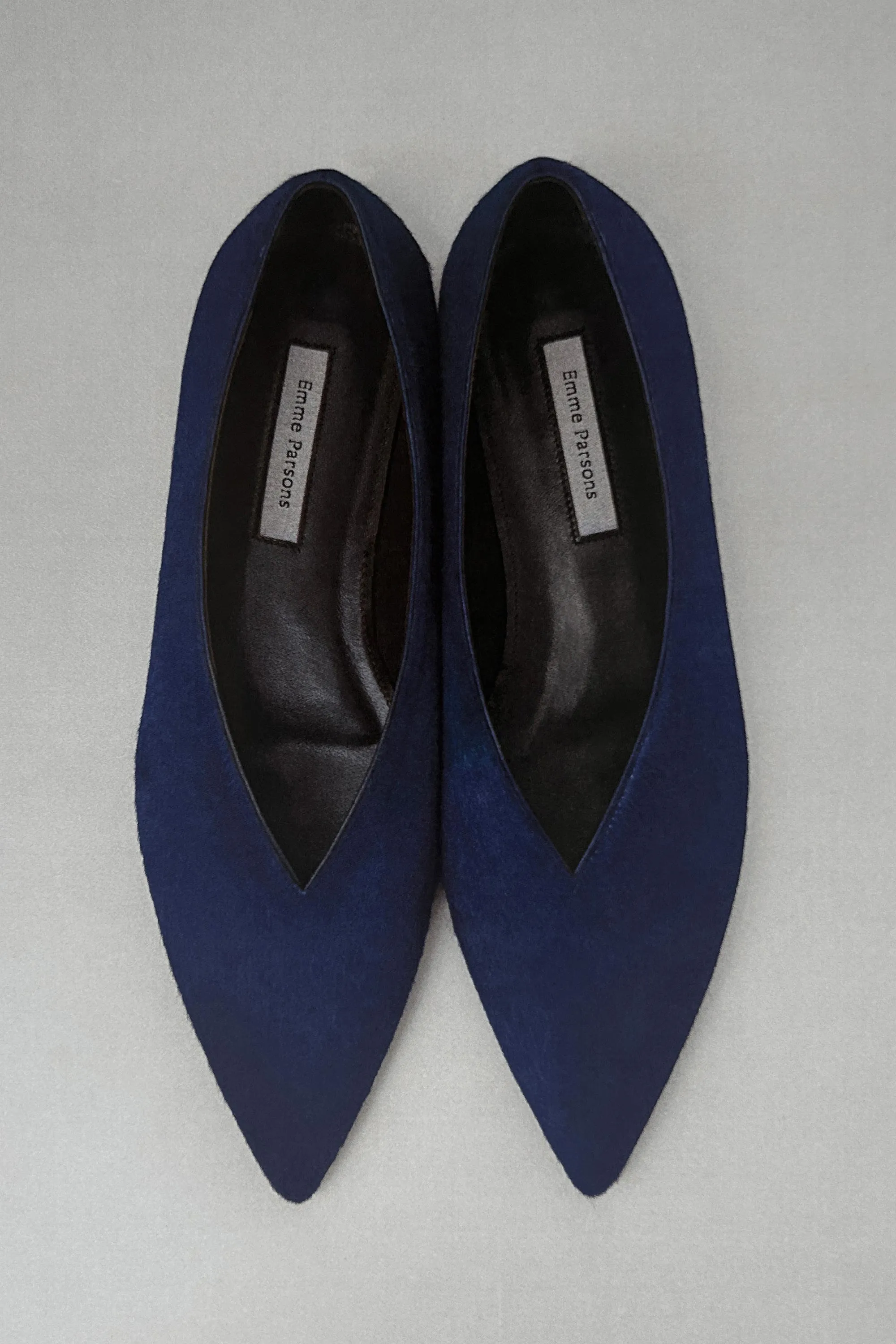 Pointy V-Flat in Blue Calf Hair sold by Emme Parsons product image thumbnail 3