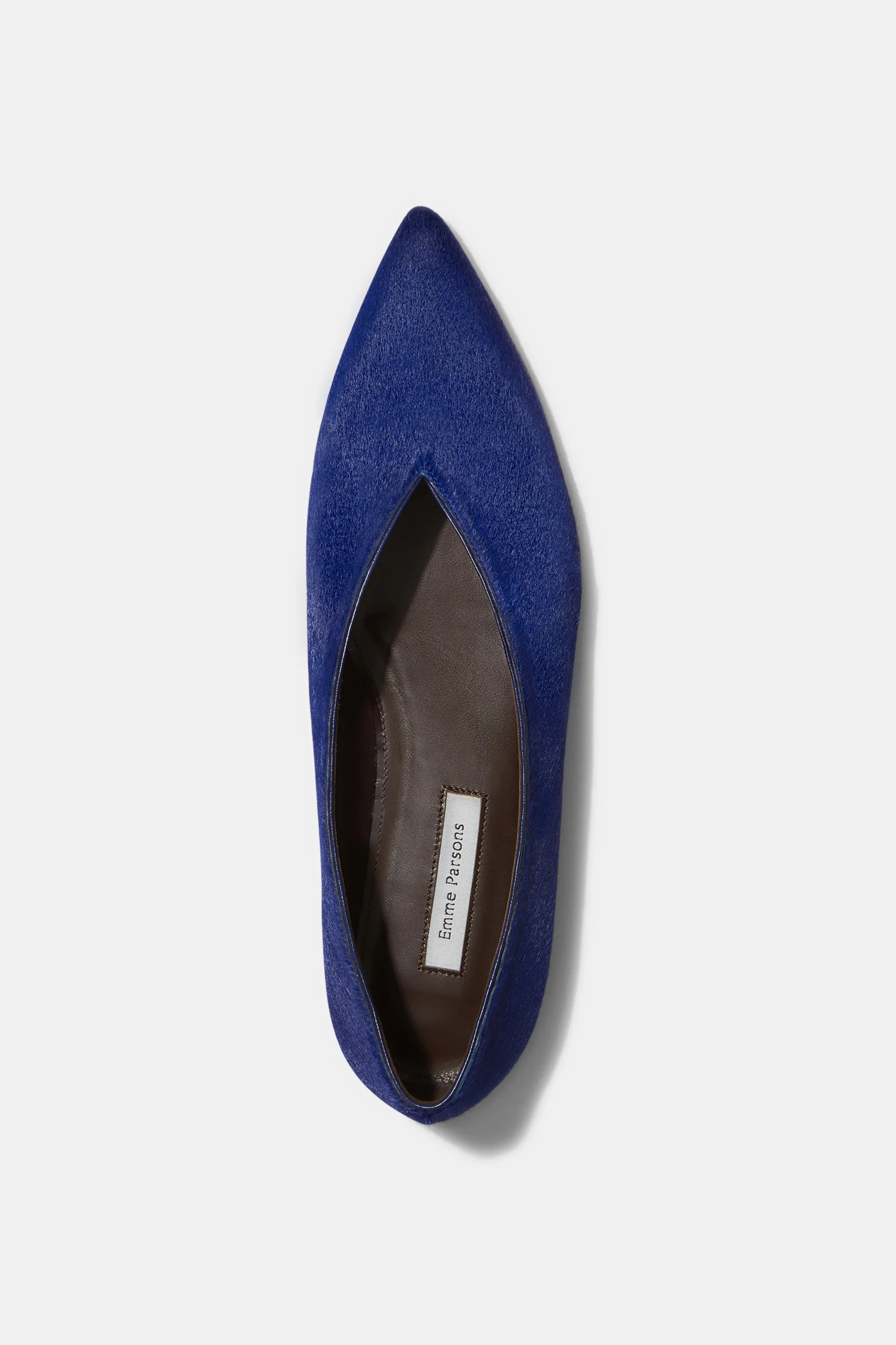 Pointy V-Flat in Blue Calf Hair sold by Emme Parsons product image thumbnail 4