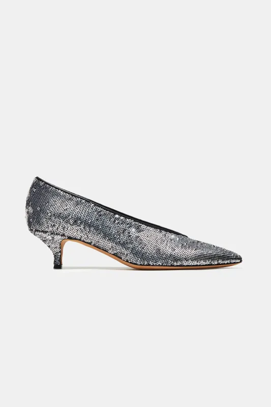 Veneto in Silver Matte Paillettes — ARCHIVE SAMPLE; FINAL SALE sold by Emme Parsons