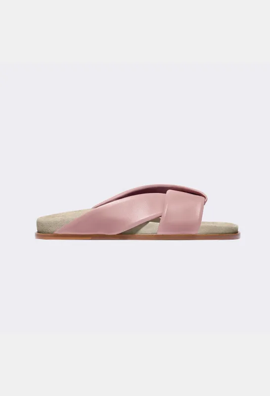 Folded Slide in Pink Nappa — ARCHIVE SAMPLE; FINAL SALE sold by Emme Parsons