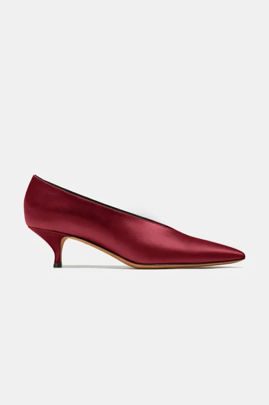 Veneto in Burgundy Satin made by Emme Parsons