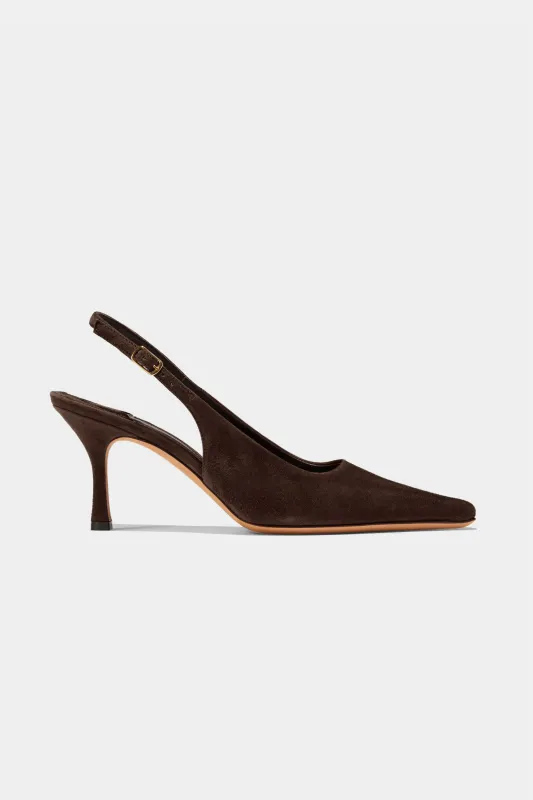Elana in Espresso Suede made by Emme Parsons