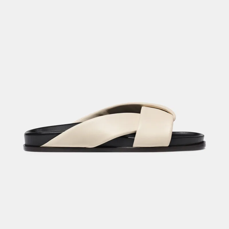 Folded Slide in Ivory Nappa sold by Emme Parsons