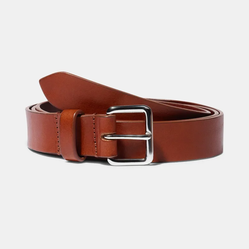Yoyo Belt in Chestnut with Silver Buckle — Exclusive sold by Emme Parsons