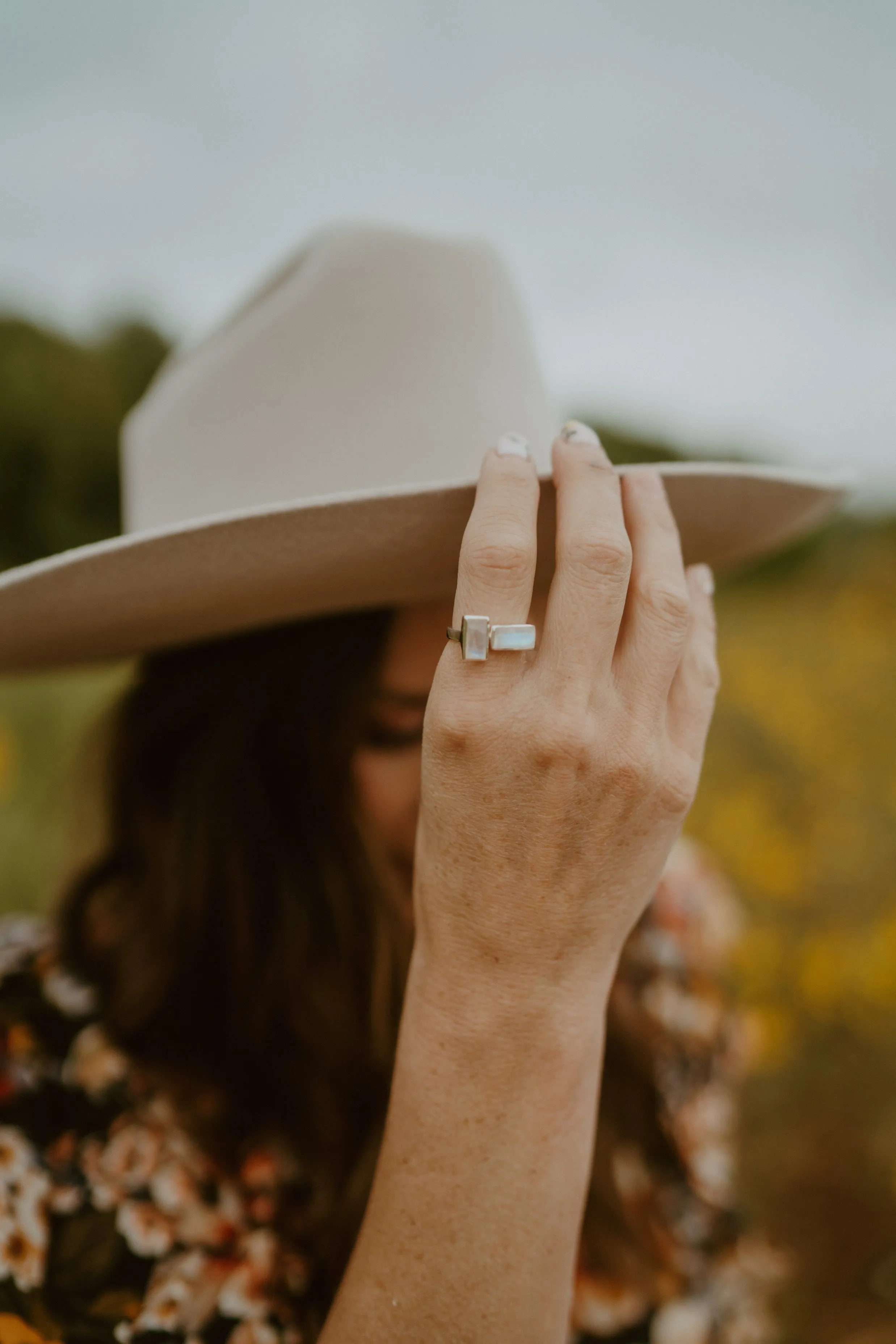 Kristen Ring | Rainbow Moonstone sold by Goldie Lew product image thumbnail 3