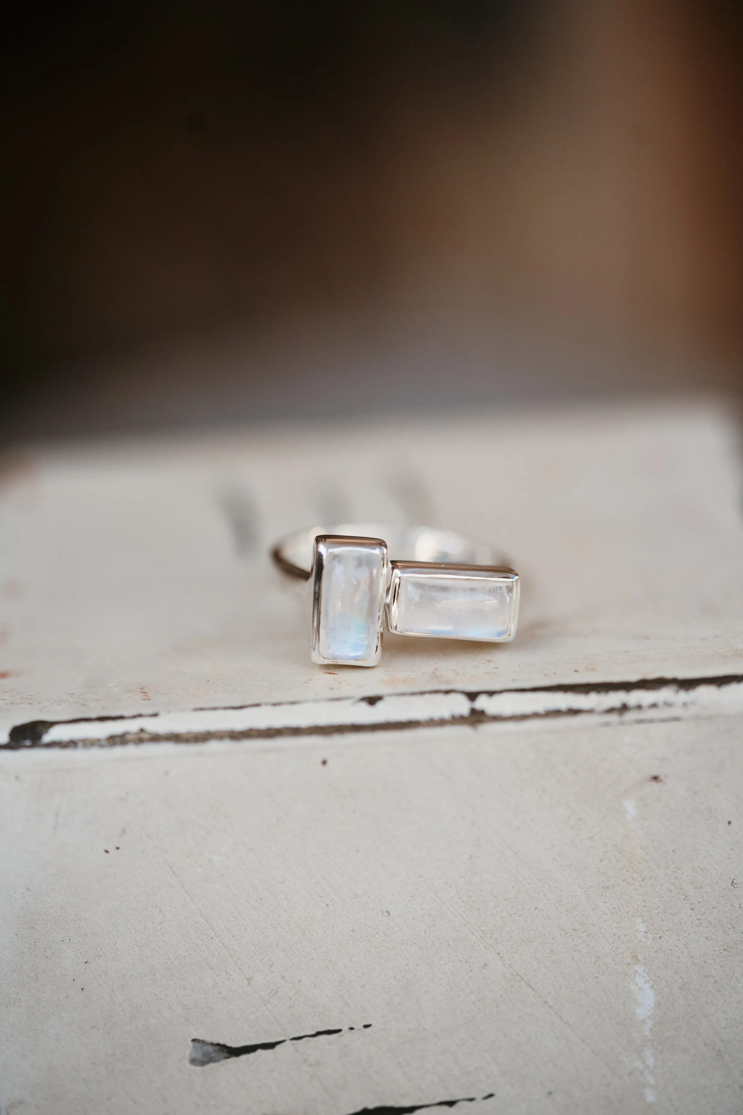 Kristen Ring | Rainbow Moonstone sold by Goldie Lew