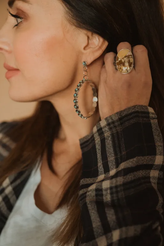 Sully Hoop | Dangle | Turquoise sold by Goldie Lew