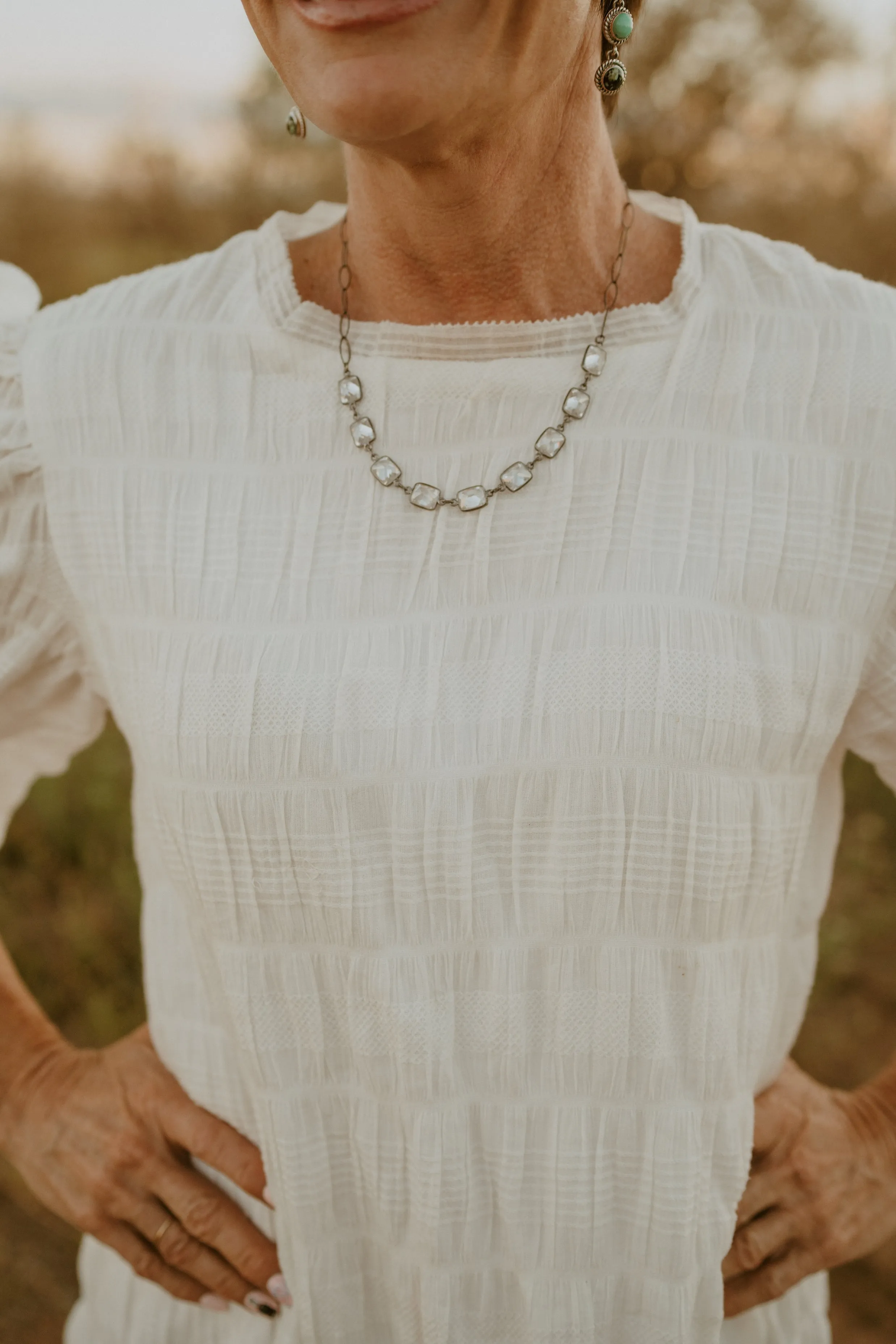 Crystal Necklace | Silver Detail sold by Goldie Lew