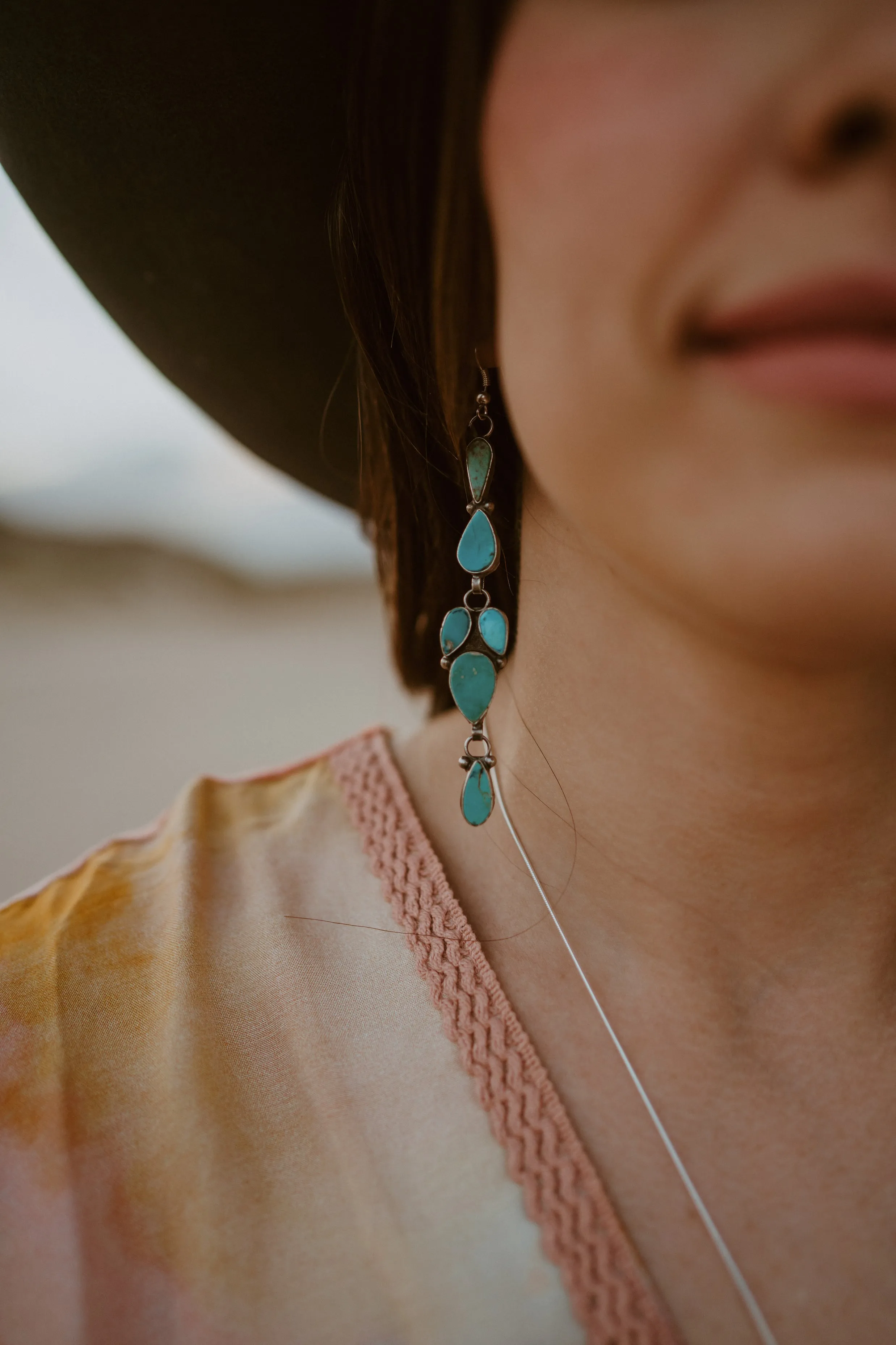 Dianna Earrings | Turquoise | #3 sold by Goldie Lew product image thumbnail 3