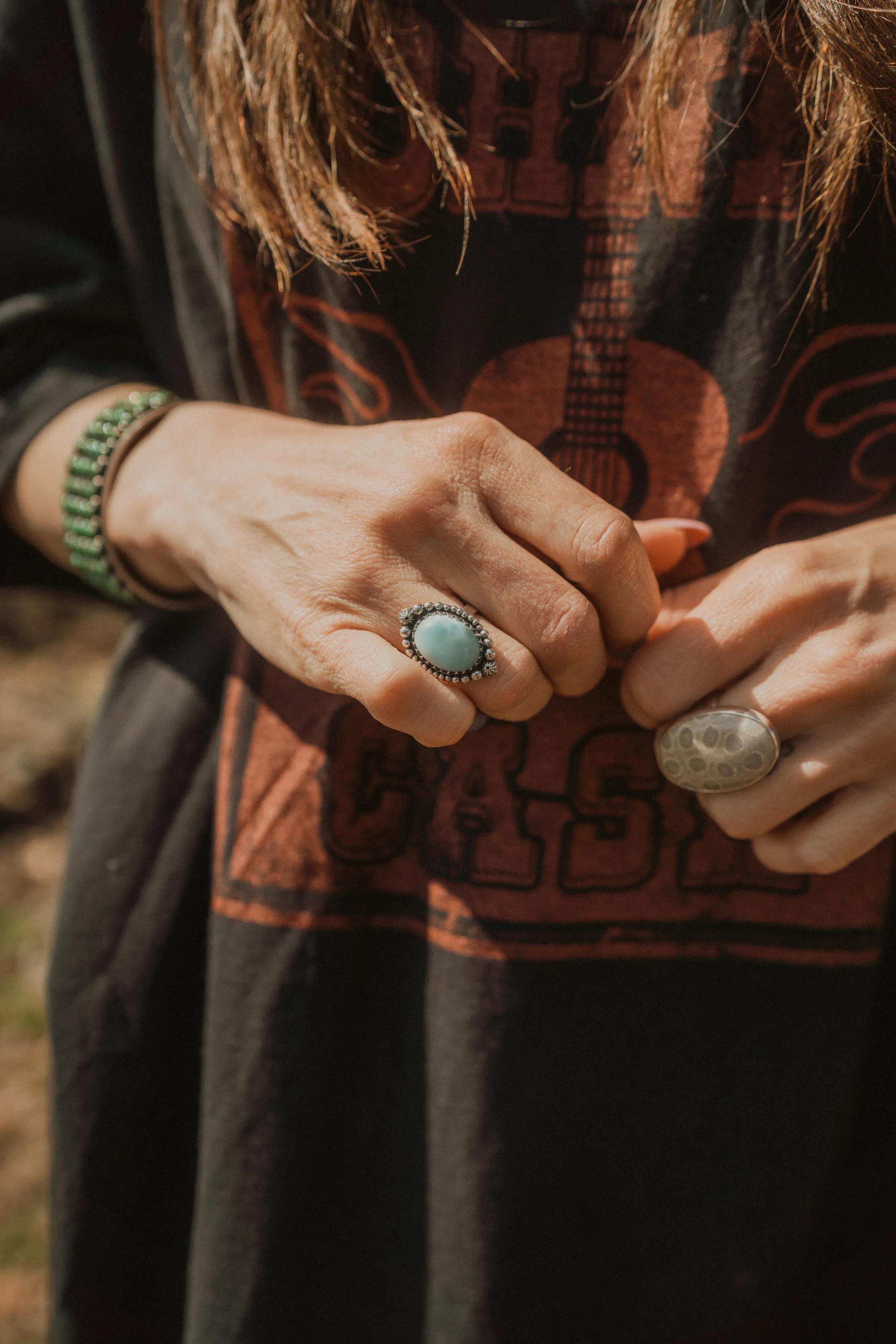 Aaliyah Ring | Larimar sold by Goldie Lew product image thumbnail 2
