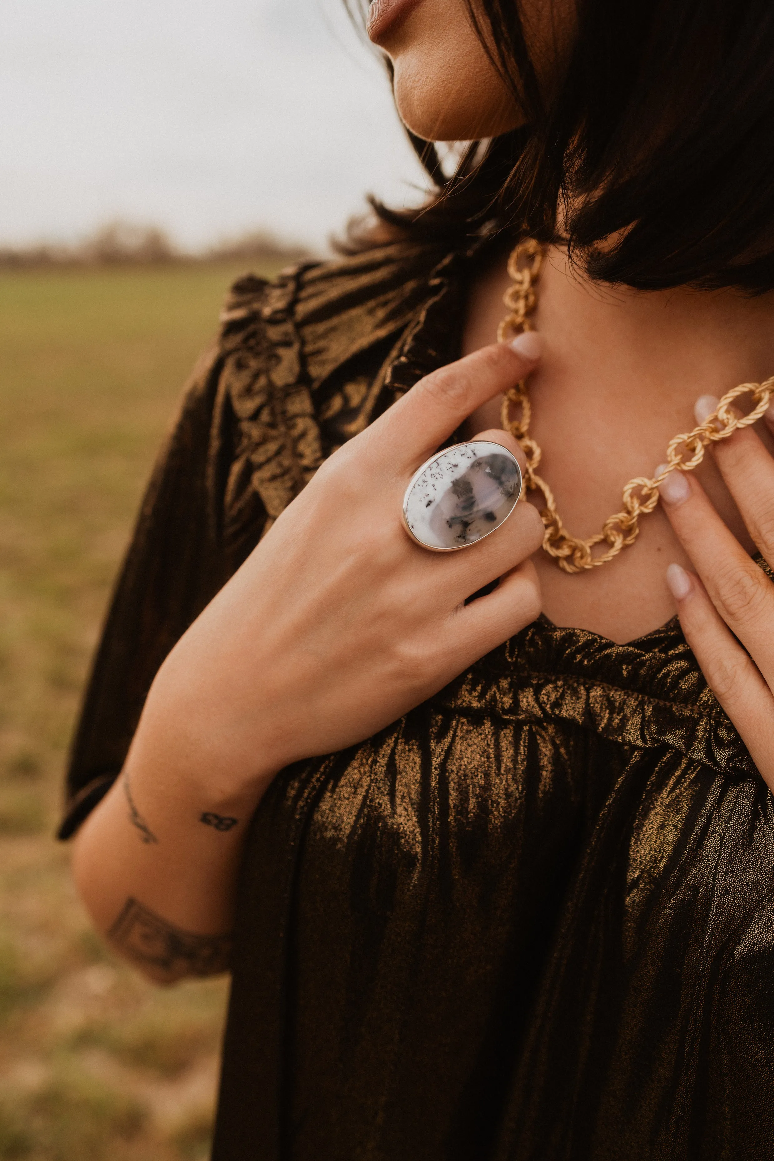 Cosma Ring | Dendritic Opal sold by Goldie Lew product image thumbnail 2