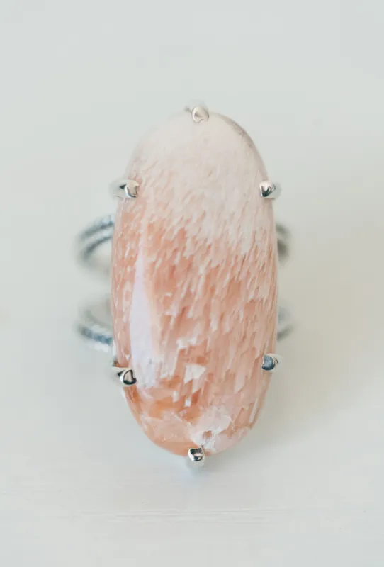Lynn Ring | Pink Scolecite sold by Goldie Lew