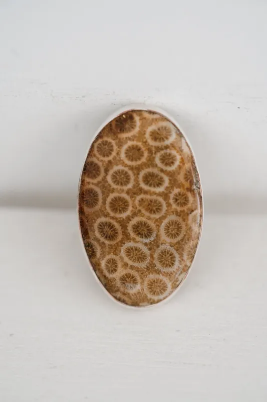 Reba Ring | #2 | Fossilized Coral sold by Goldie Lew