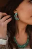 Claire | Large Turquoise and Silver Earrings sold by Goldie Lew