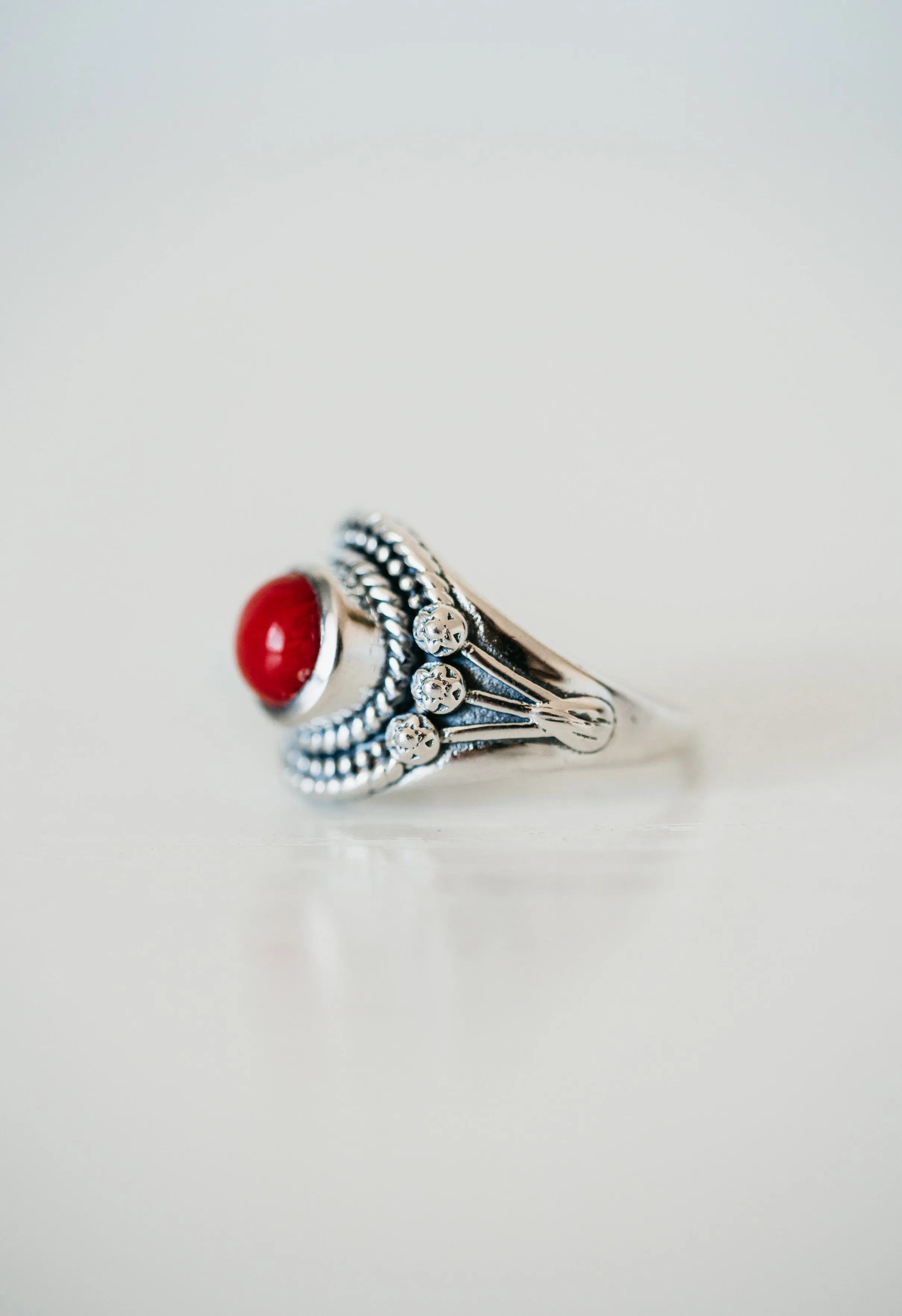 Reaching for Red Ring | Coral sold by Goldie Lew product image thumbnail 3
