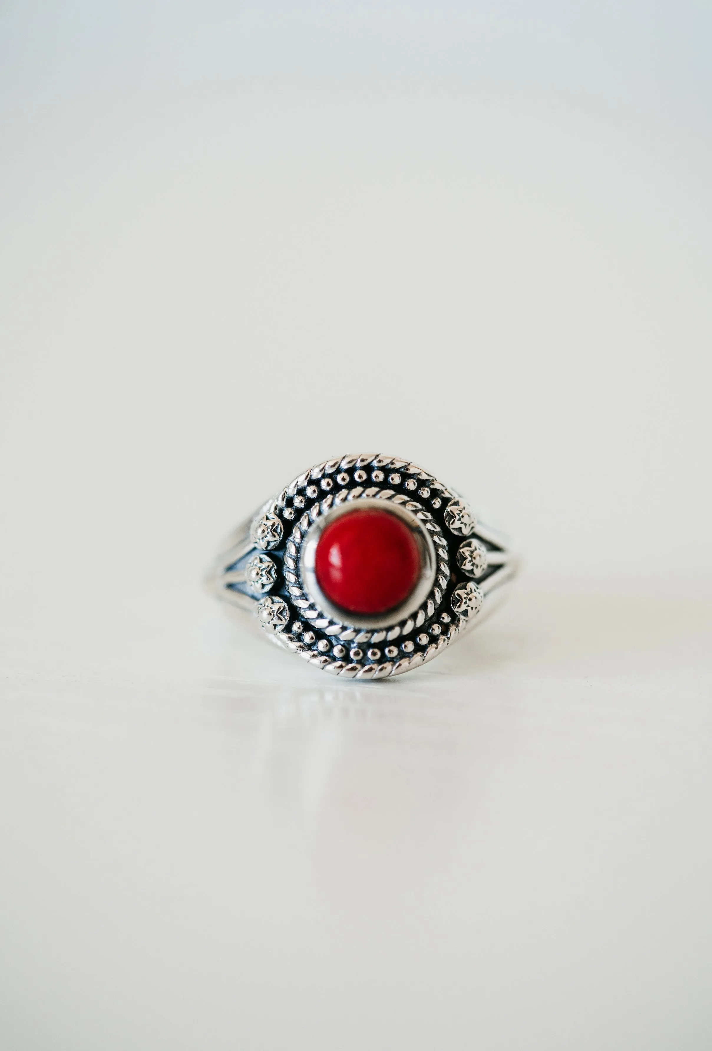 Reaching for Red Ring | Coral sold by Goldie Lew product image thumbnail 2