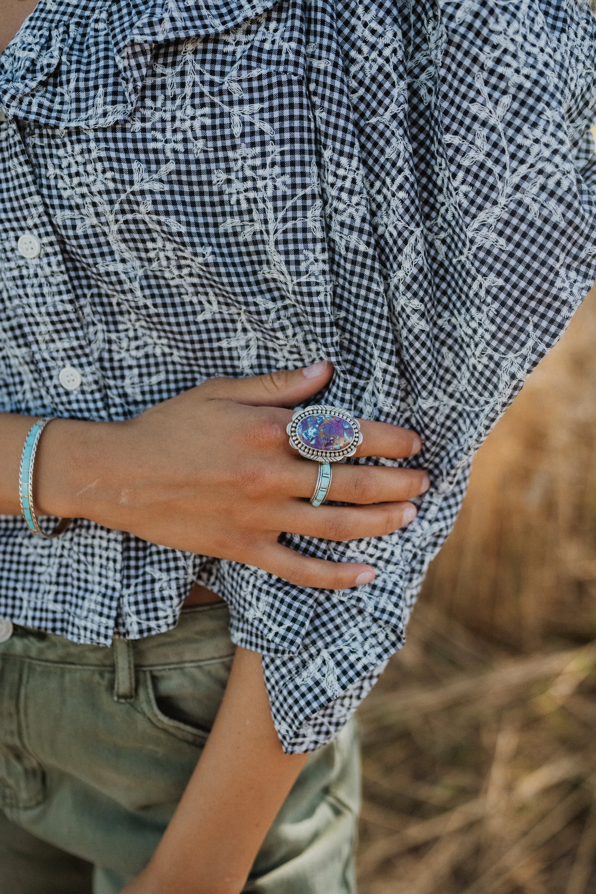 Bristol Ring | Purple Turquoise sold by Goldie Lew product image thumbnail 2