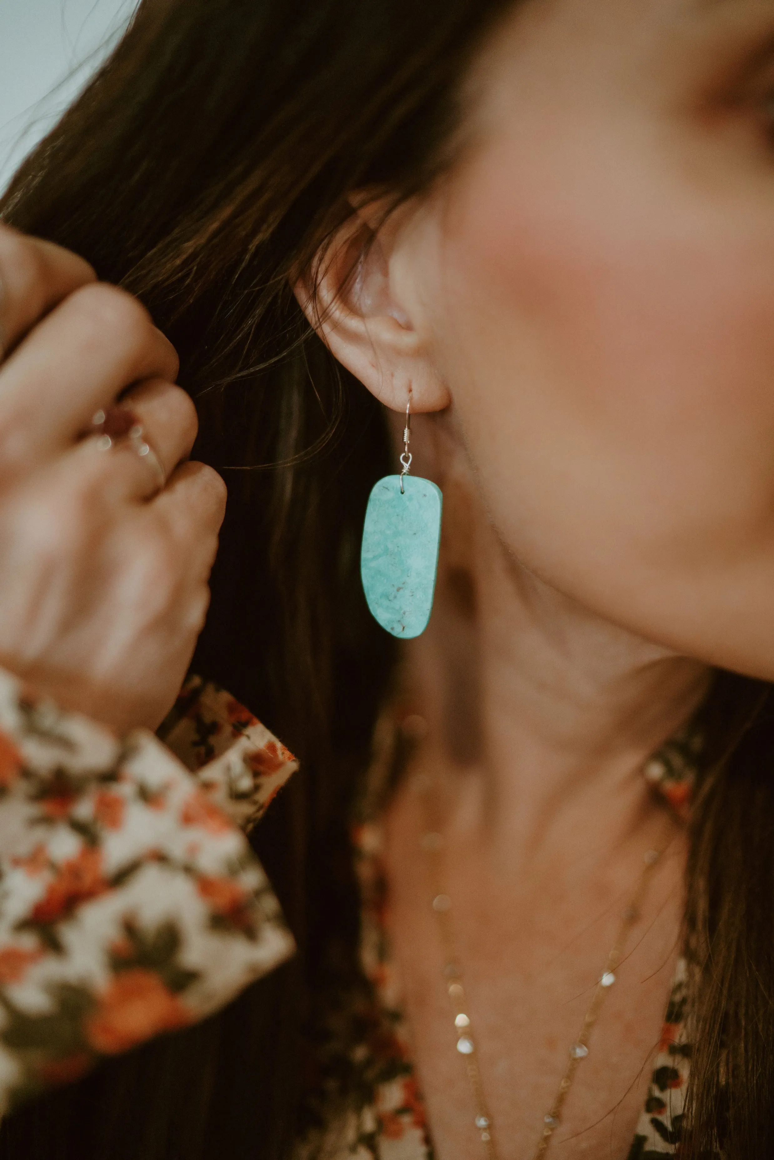 Evangeline Earrings | #5 | Turquoise sold by Goldie Lew