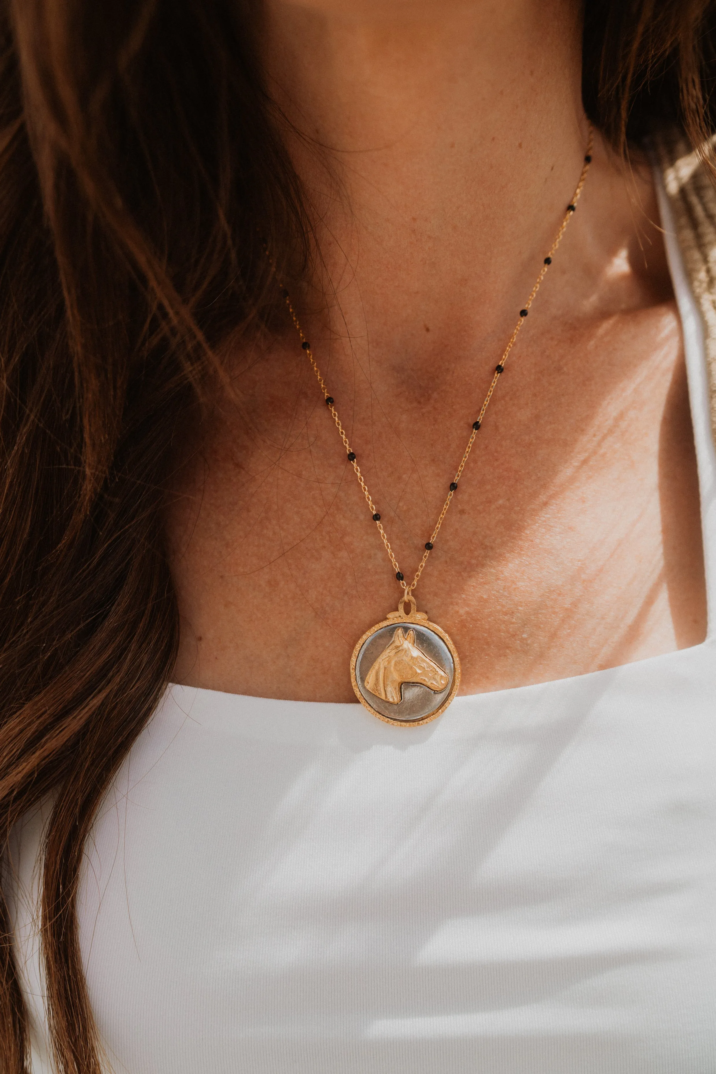 Two Tone El Caballo Necklace | Maria sold by Goldie Lew product image thumbnail 3