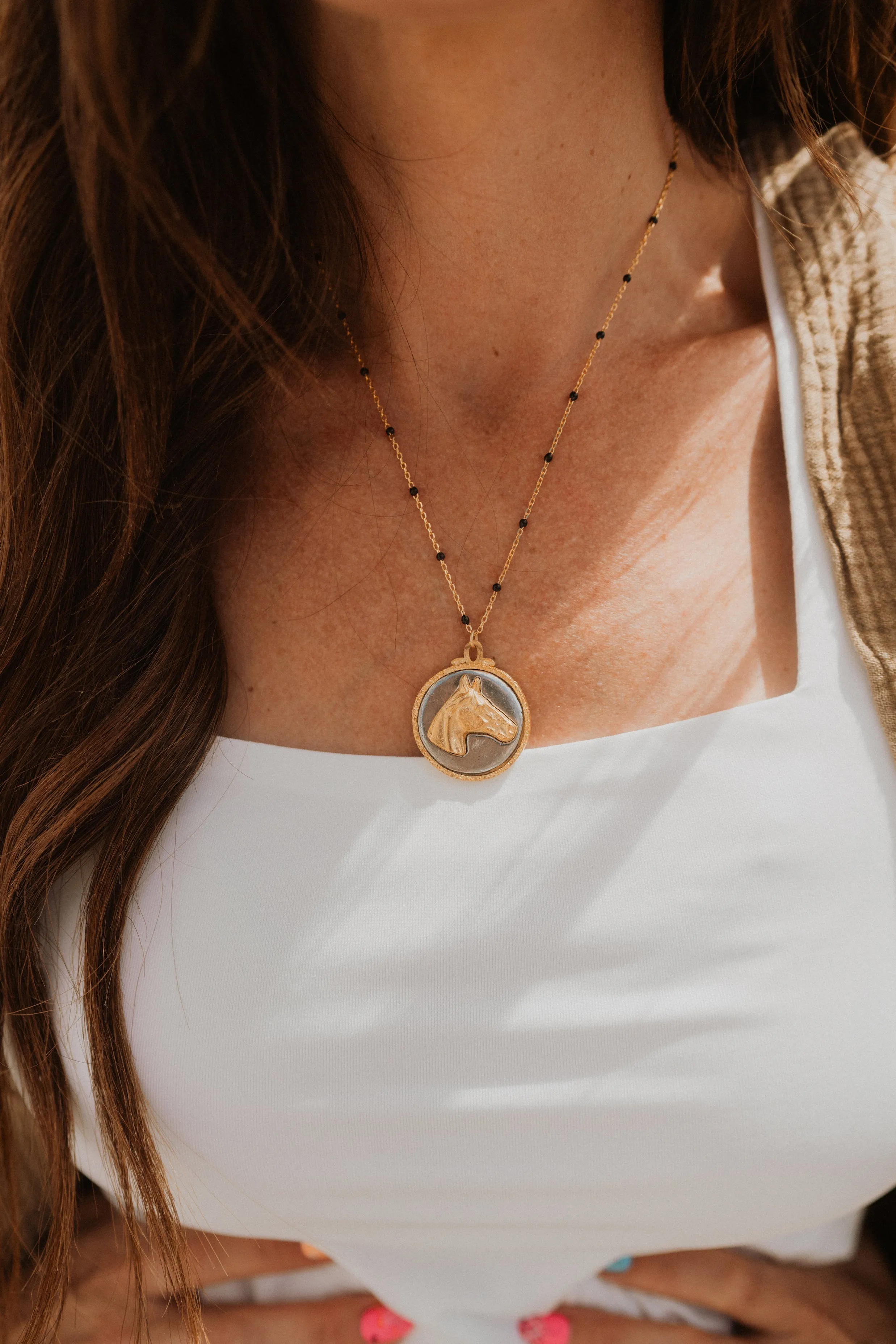 Two Tone El Caballo Necklace | Maria sold by Goldie Lew product image thumbnail 2