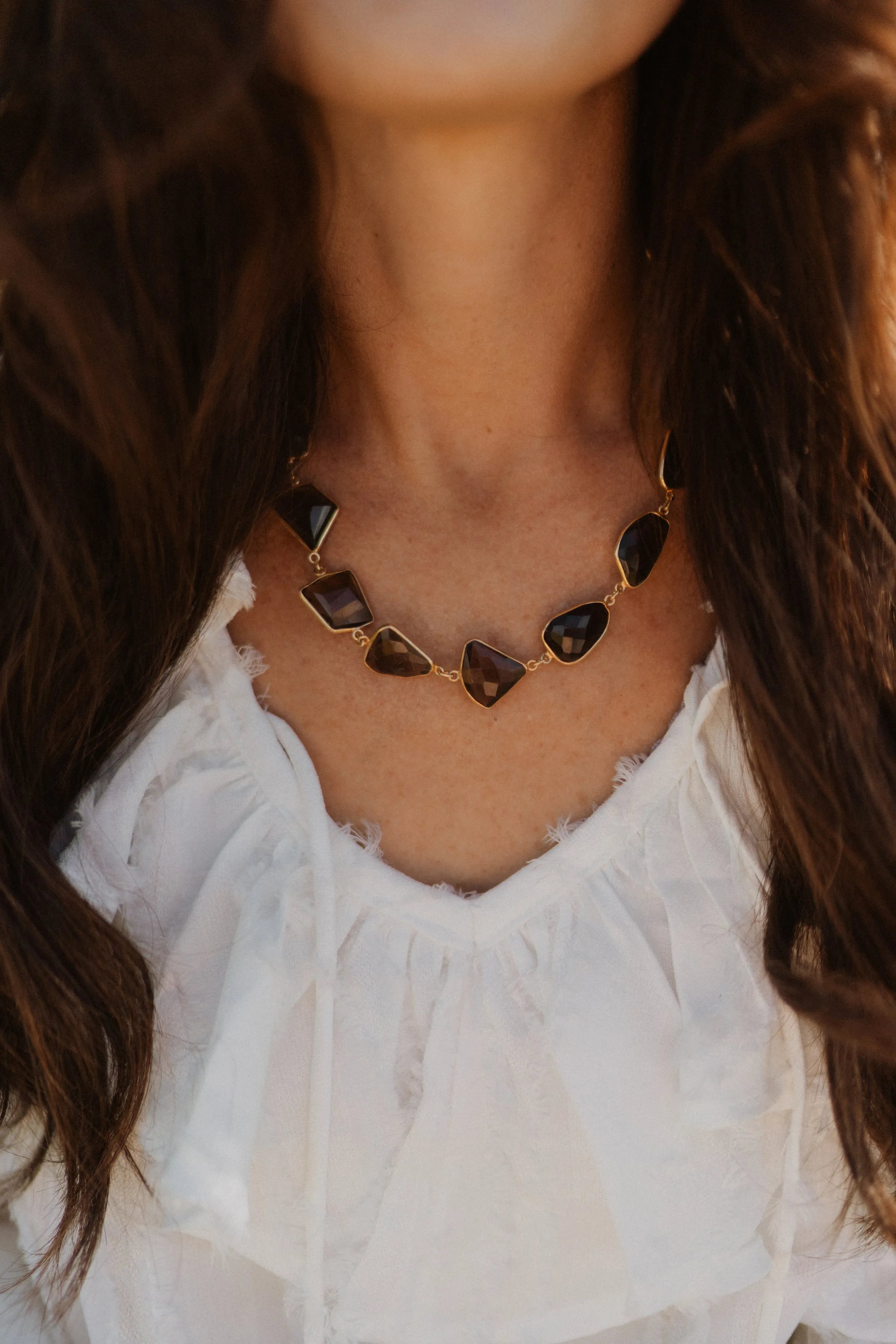 Lynnette Necklace | Smoky Quartz - EXCLUSIVE sold by Goldie Lew product image thumbnail 2
