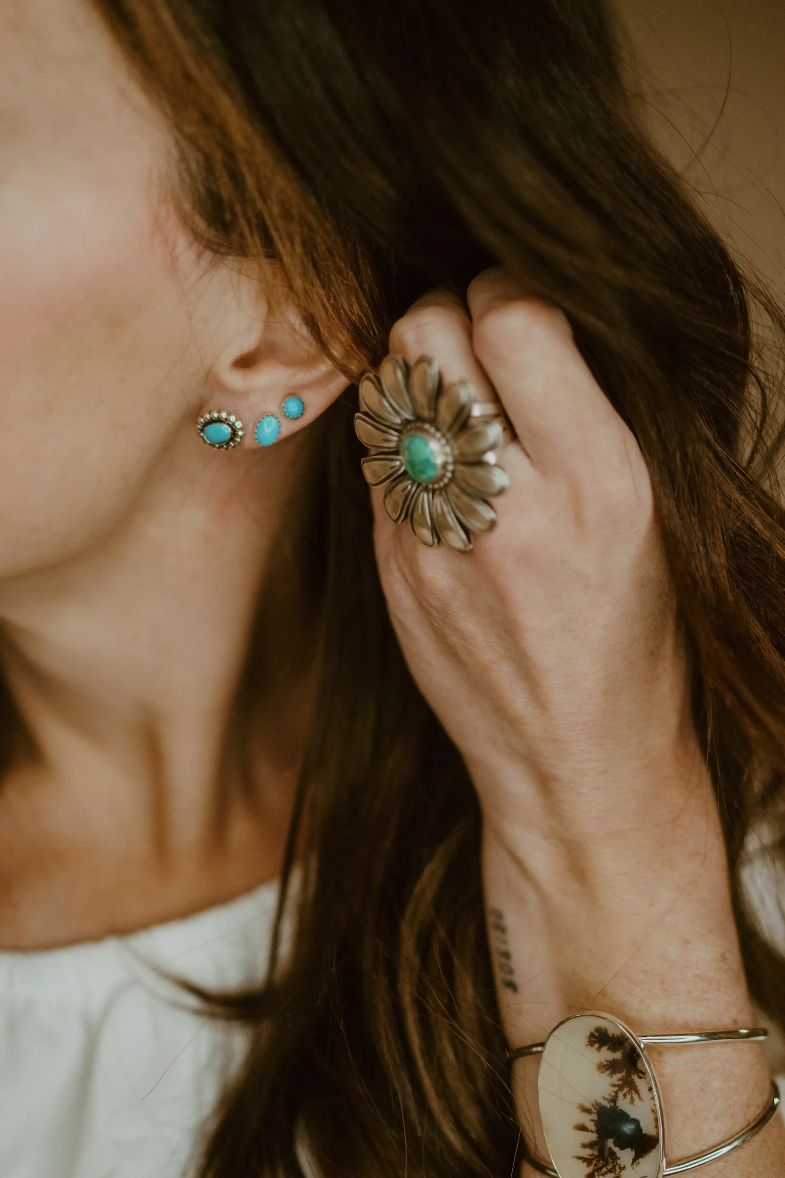 Bianca Studs | Turquoise sold by Goldie Lew product image thumbnail 2