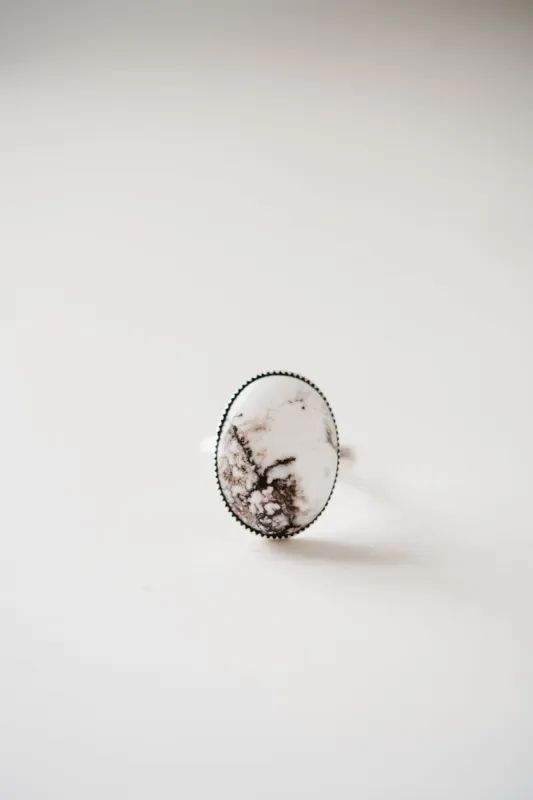 Woodrow Ring | White Horse Jasper sold by Goldie Lew
