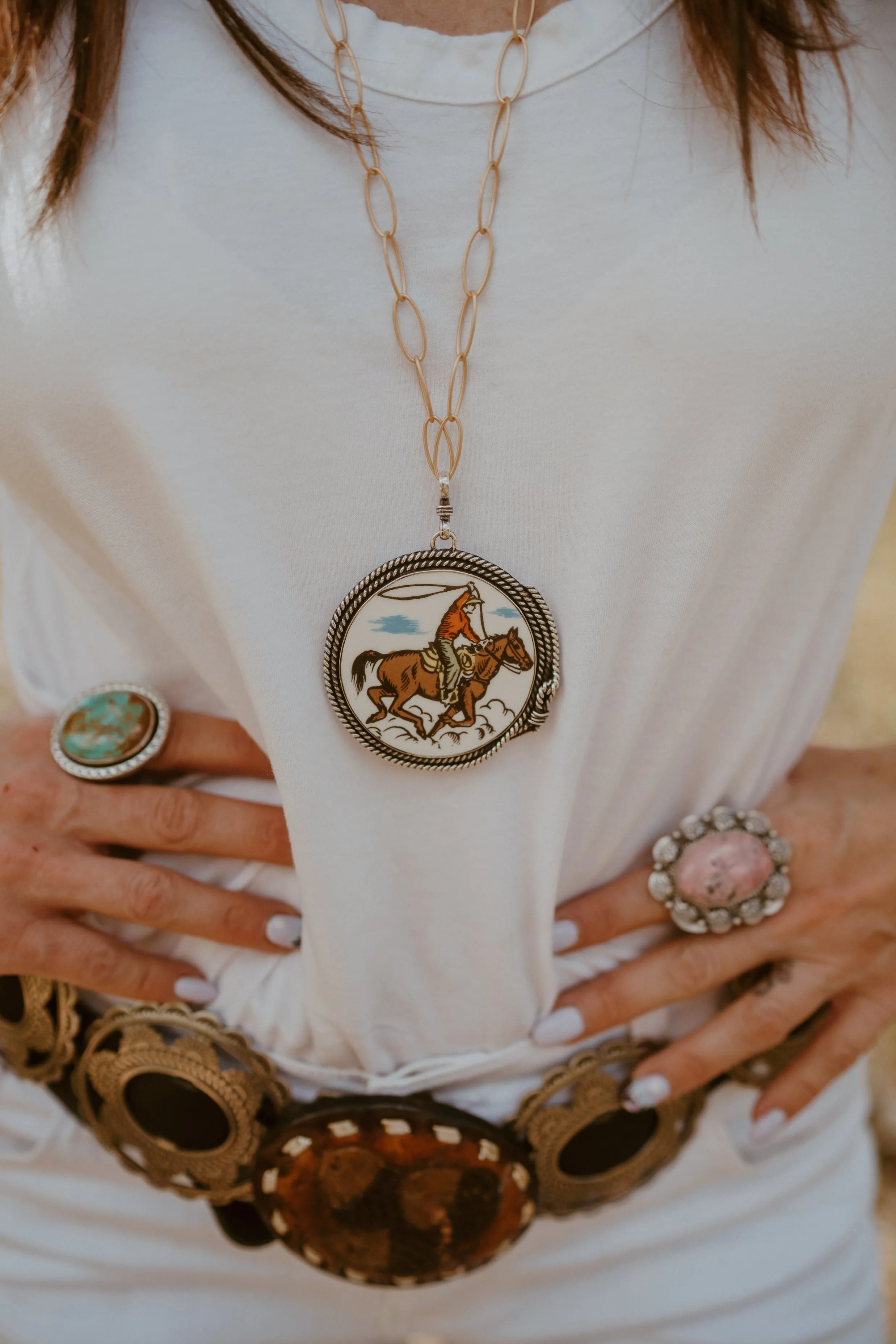 Ride em' Cowboy Necklace sold by Goldie Lew product image thumbnail 2