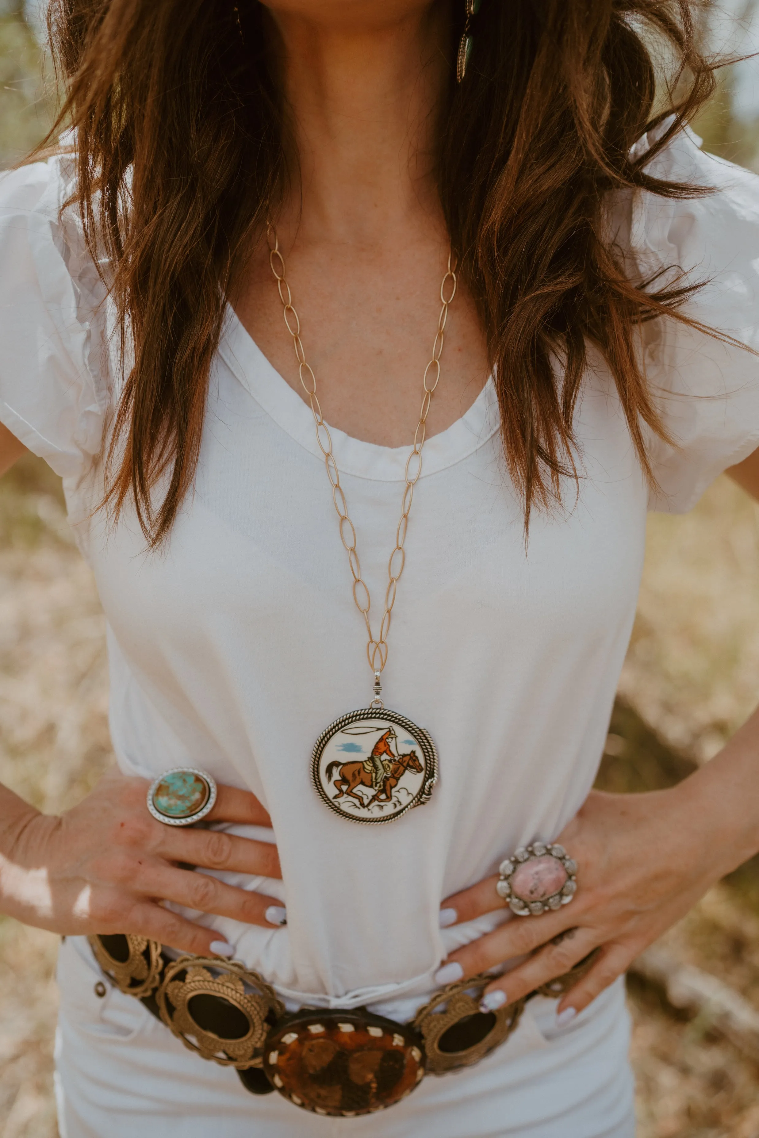 Ride em' Cowboy Necklace sold by Goldie Lew