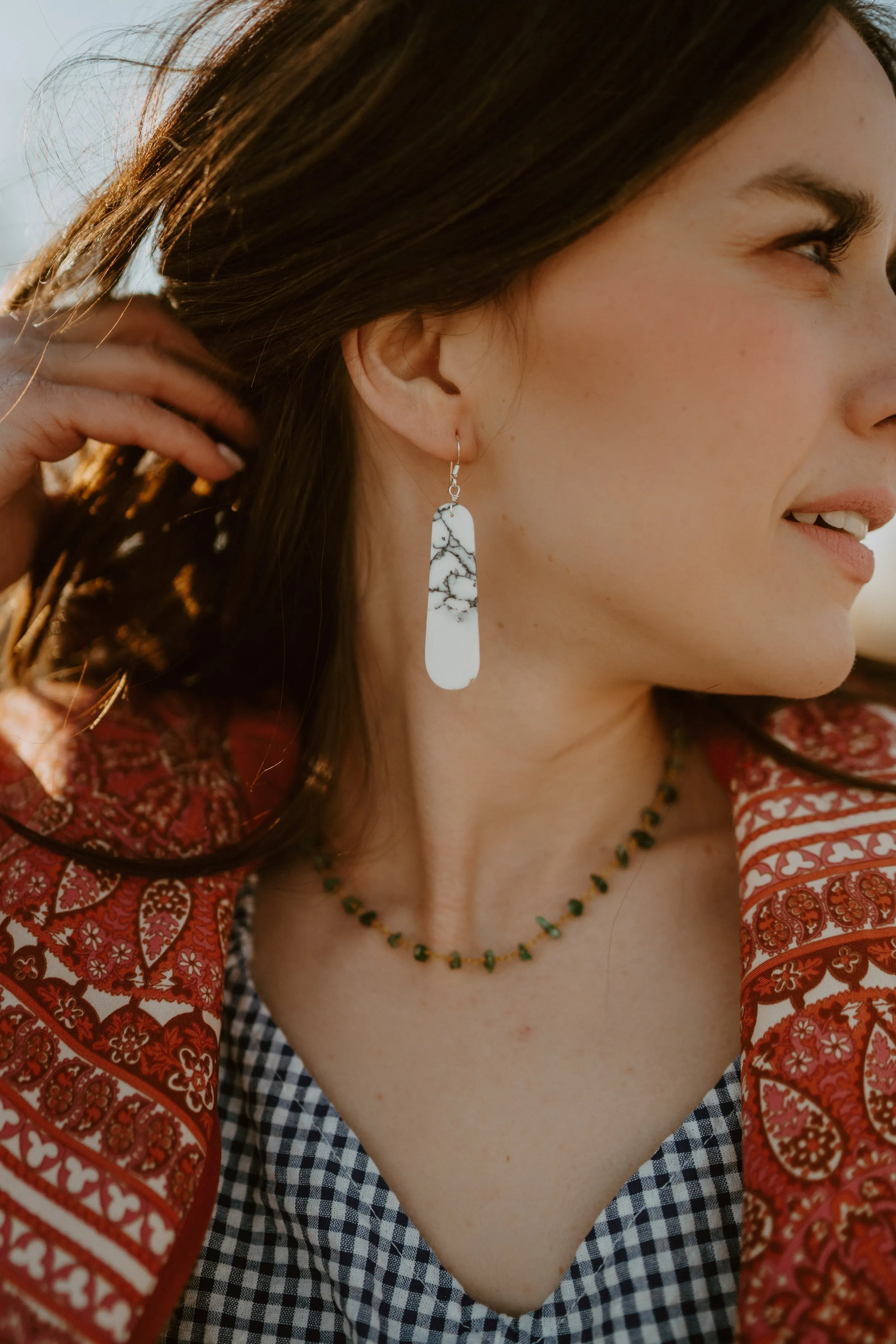 Evangeline Earrings | #4 | Howlite - FINAL SALE sold by Goldie Lew