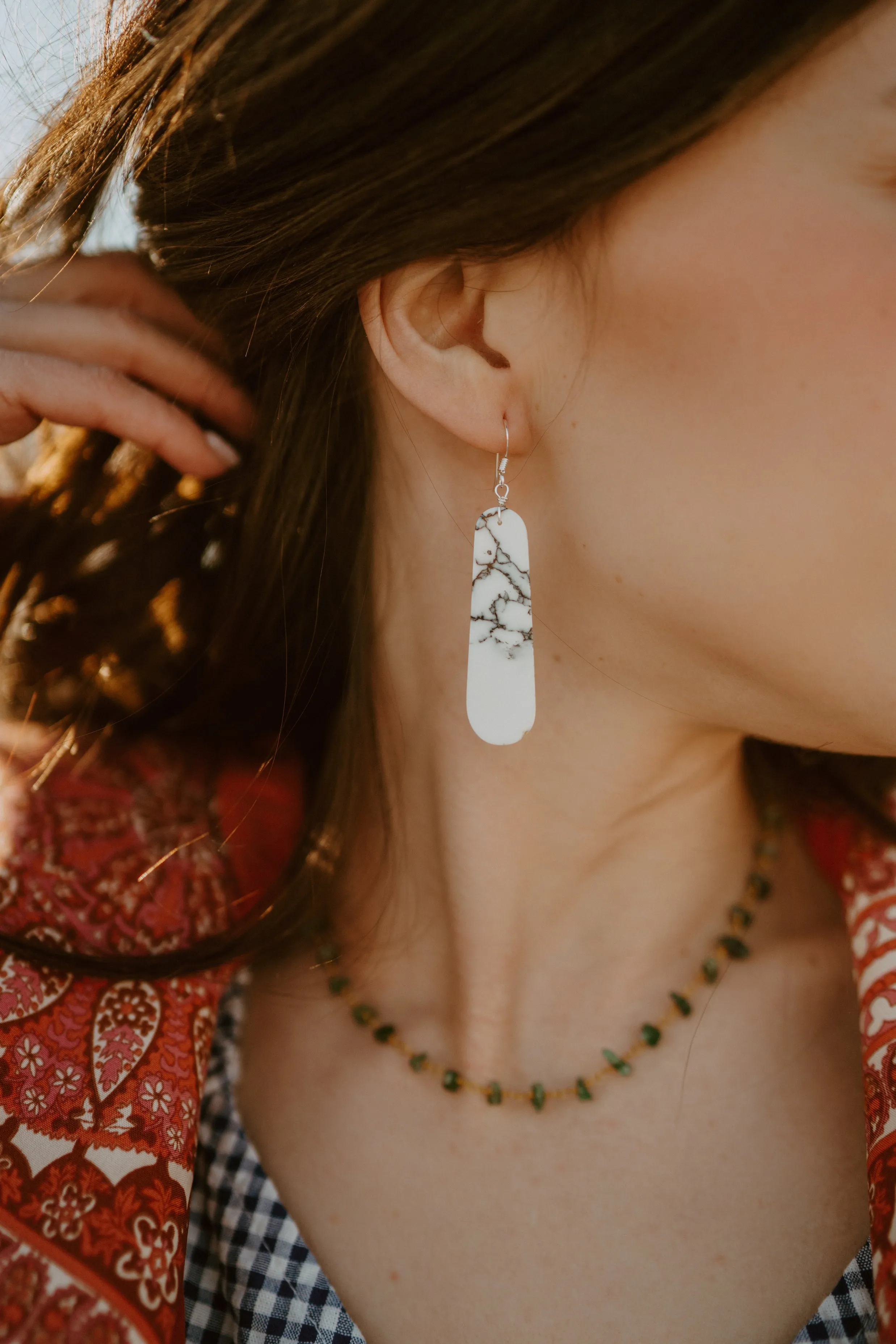 Evangeline Earrings | #4 | Howlite - FINAL SALE sold by Goldie Lew product image thumbnail 2
