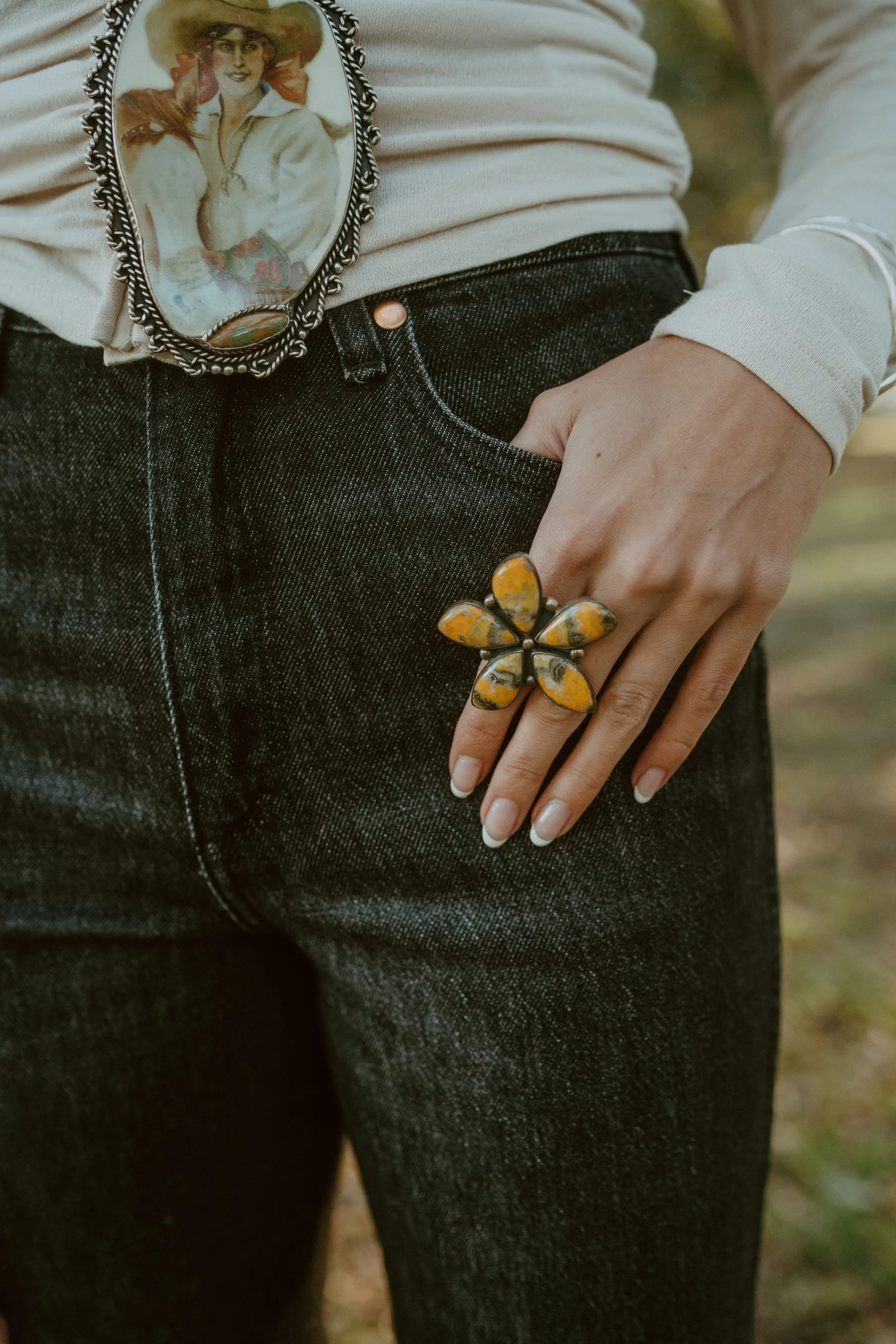 Bumble Ring | Bumblebee Jasper sold by Goldie Lew product image thumbnail 4