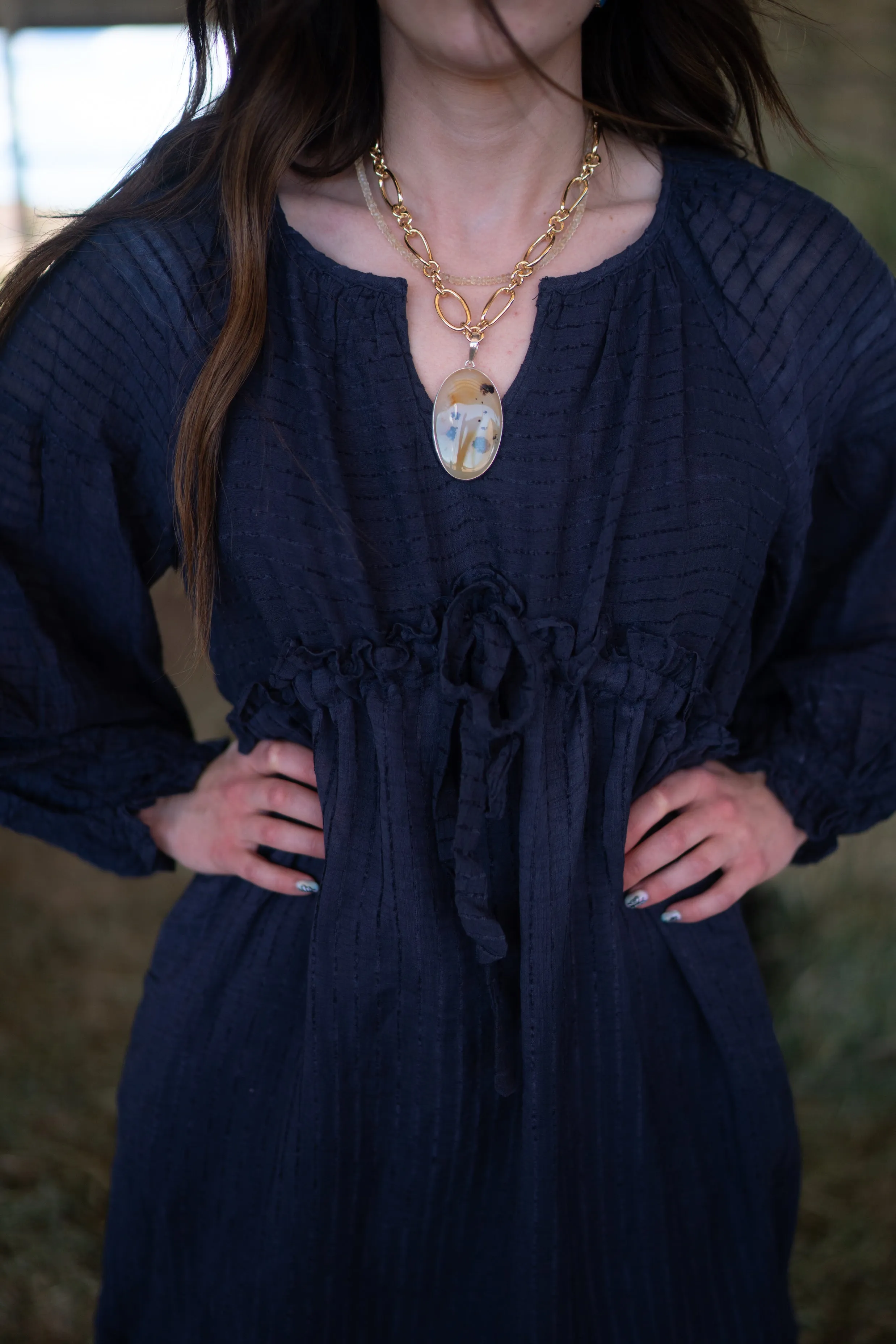 Emilia Dress | Navy - FINAL SALE sold by Goldie Lew product image thumbnail 2