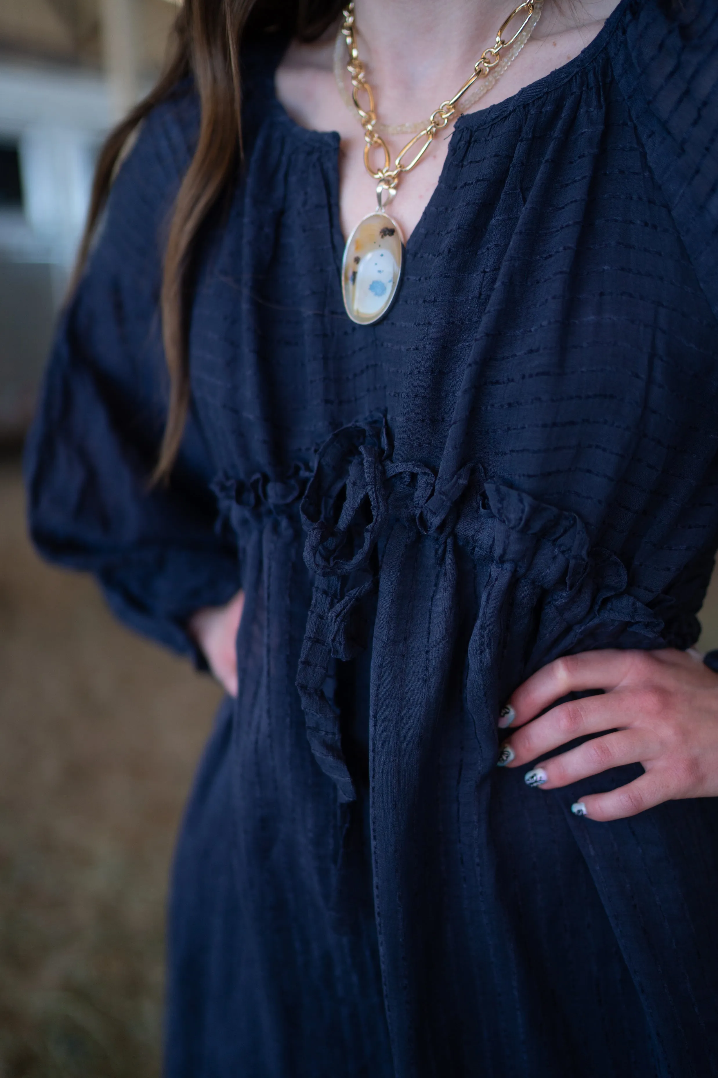 Emilia Dress | Navy - FINAL SALE sold by Goldie Lew product image thumbnail 3