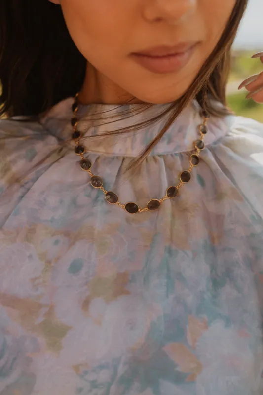 Jorry Necklace | Smoky Quartz sold by Goldie Lew