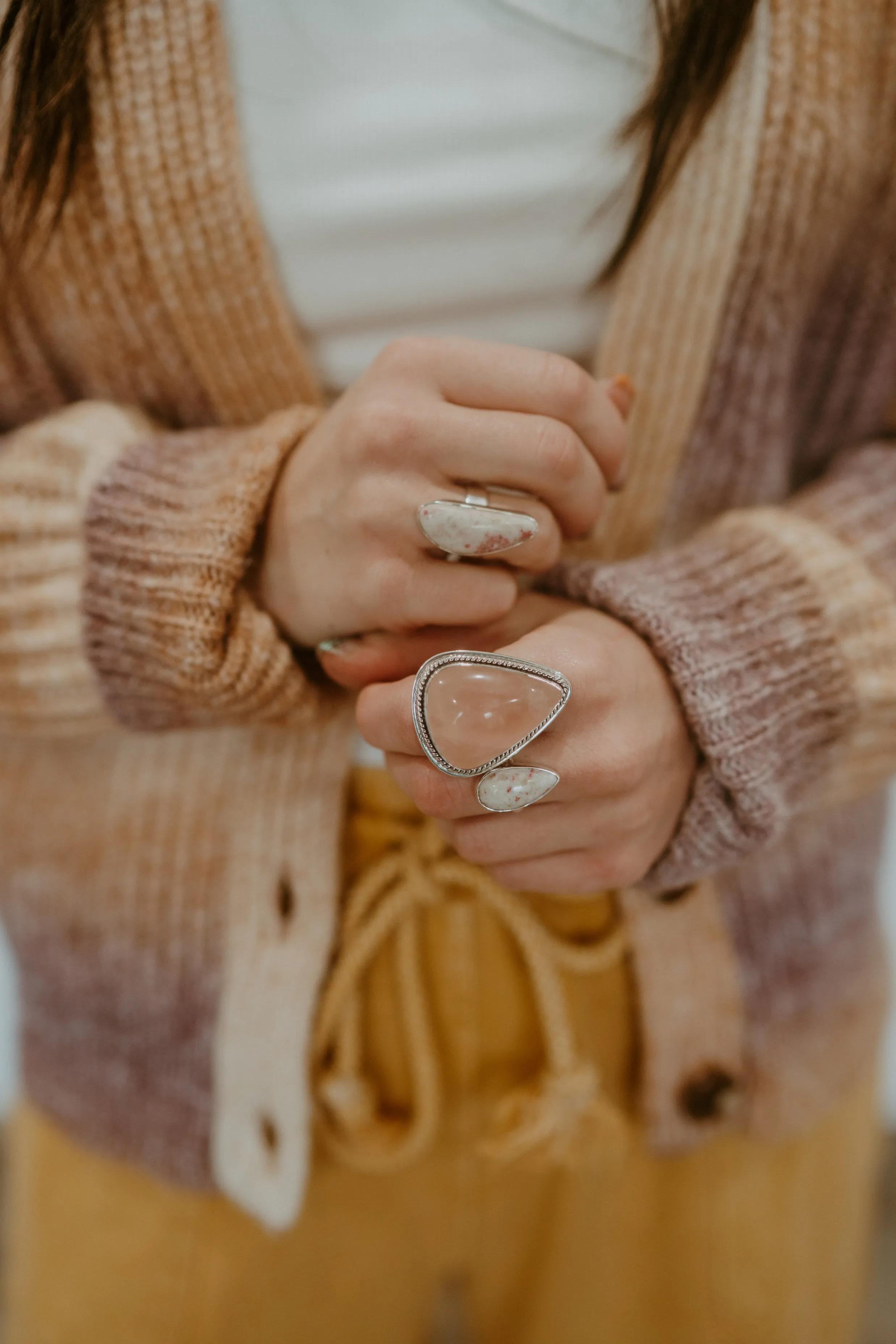 Teagan Ring | Rose Quartz sold by Goldie Lew product image thumbnail 2