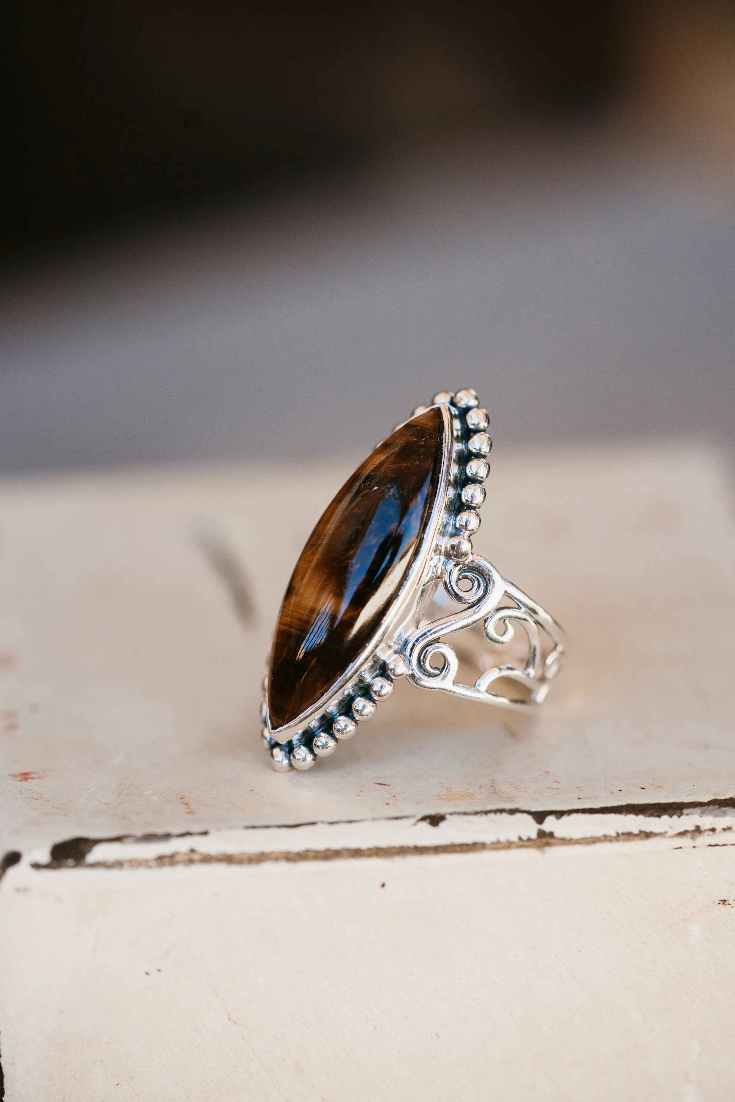Baylee Ring | Tiger's Eye sold by Goldie Lew product image thumbnail 2