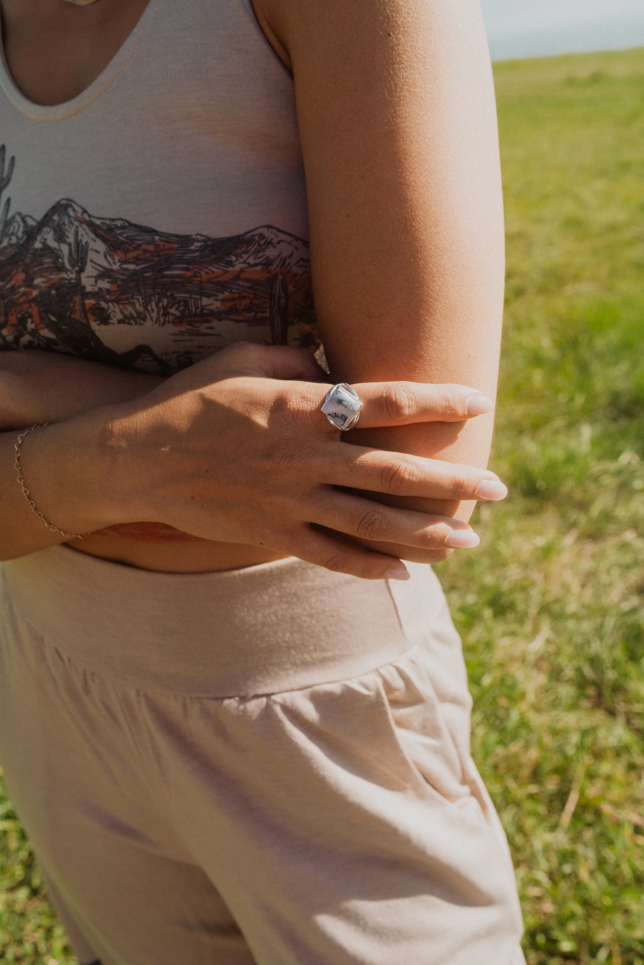 Nella Ring | Dendritic Opal sold by Goldie Lew product image thumbnail 2