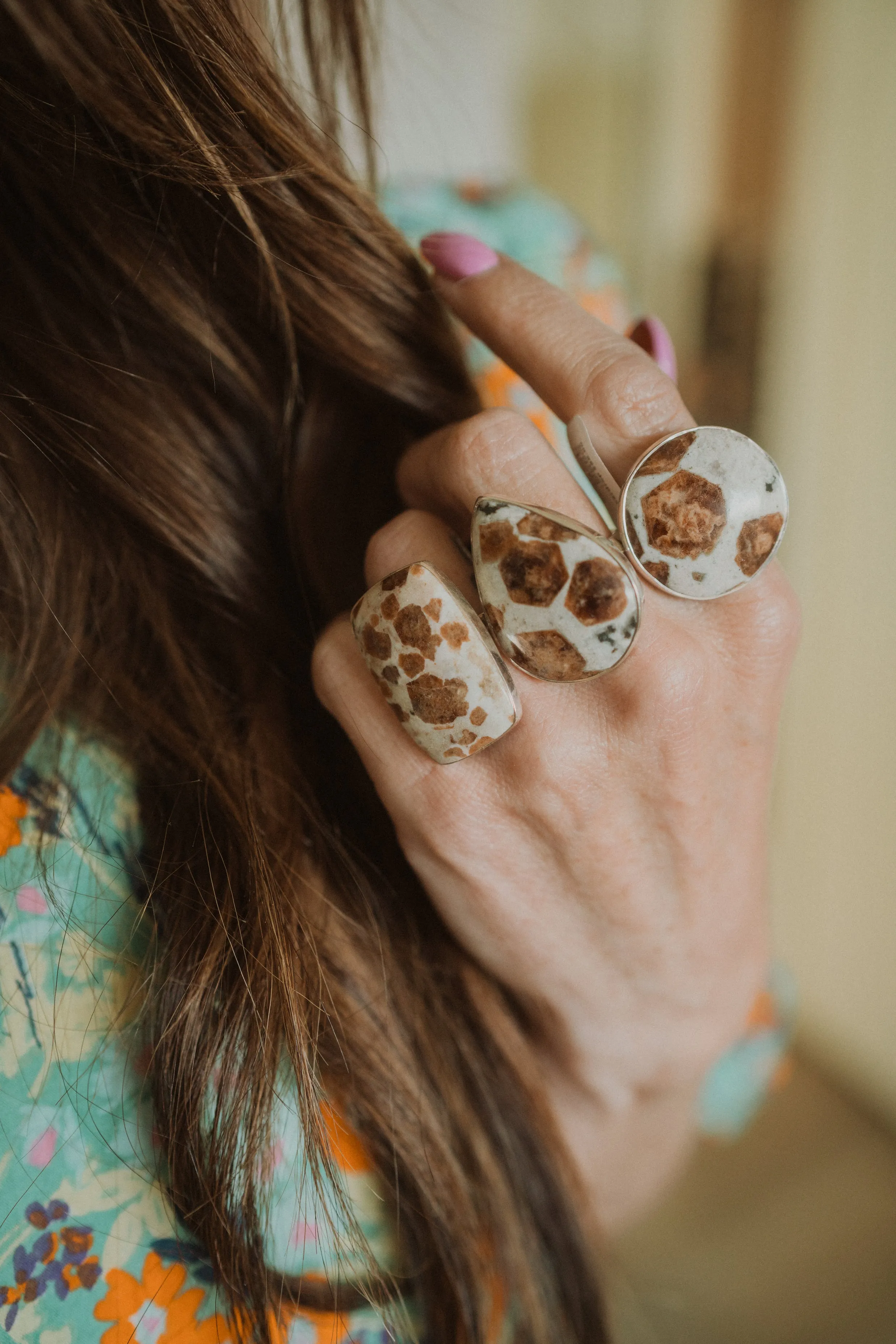 Kinsley Ring | Garnet in Limestone sold by Goldie Lew product image thumbnail 2
