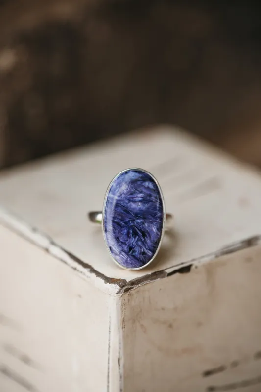 Sunny Ring | #2 | Purple Charoite sold by Goldie Lew