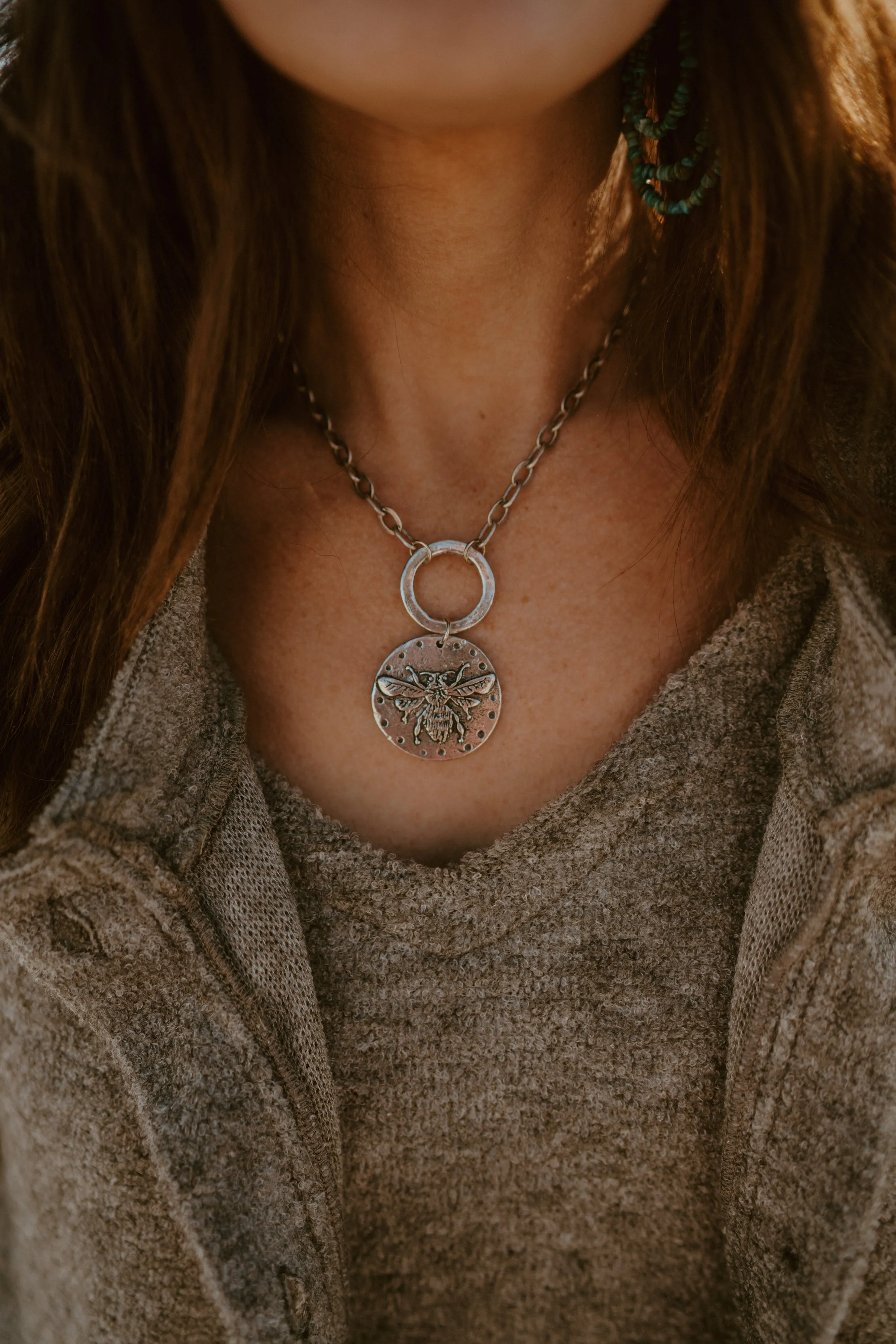 Big Silver Bee Necklace | #2 - FINAL SALE sold by Goldie Lew product image thumbnail 4