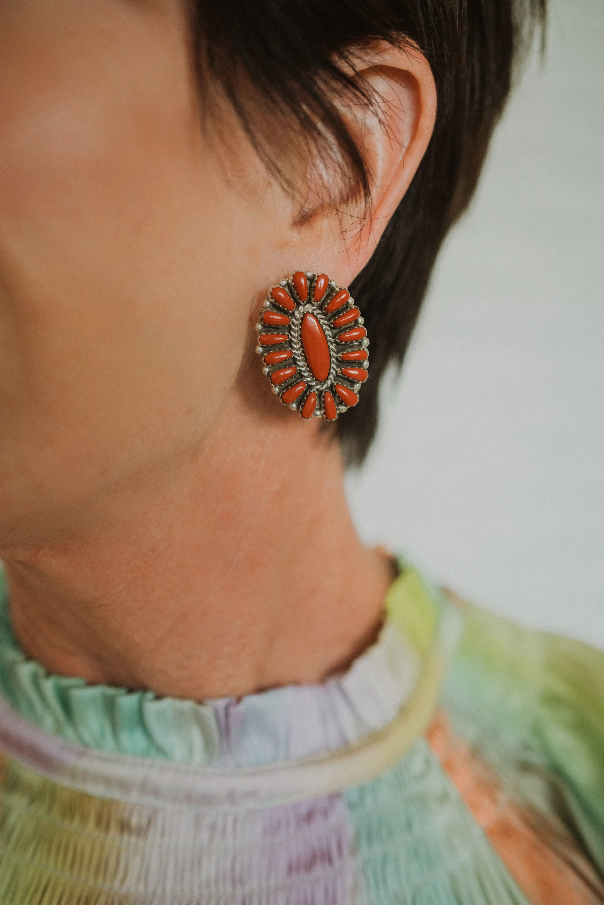 Rheny Earrings | Coral sold by Goldie Lew