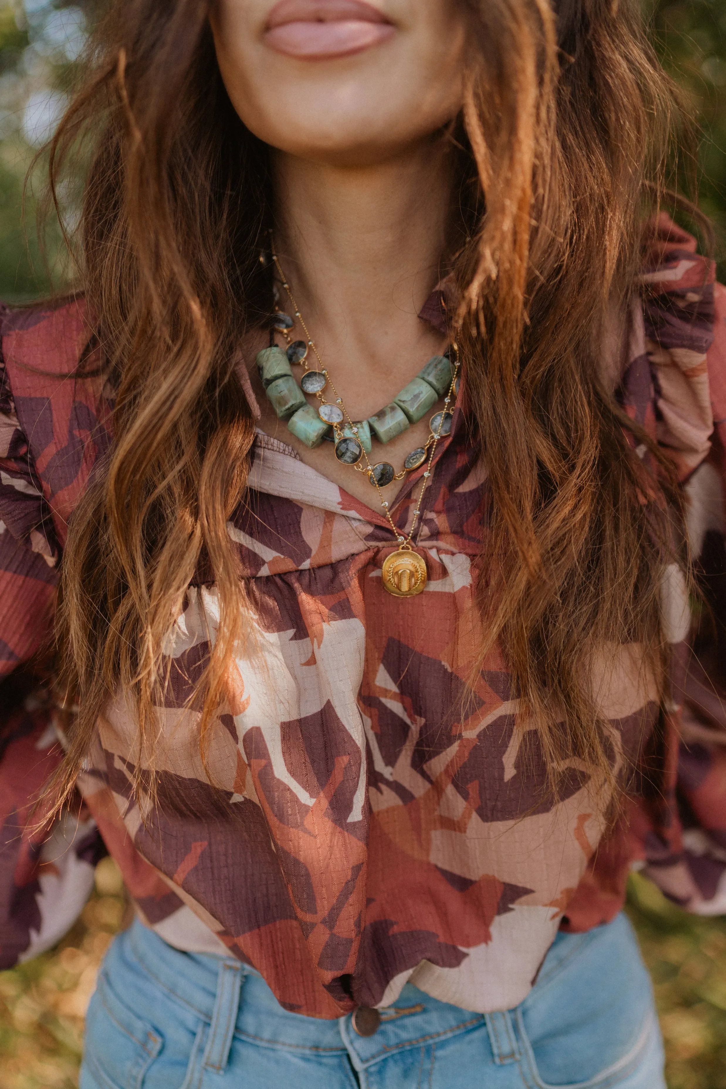 Jan Necklace | Dendritic Opal | #2 sold by Goldie Lew product image thumbnail 2