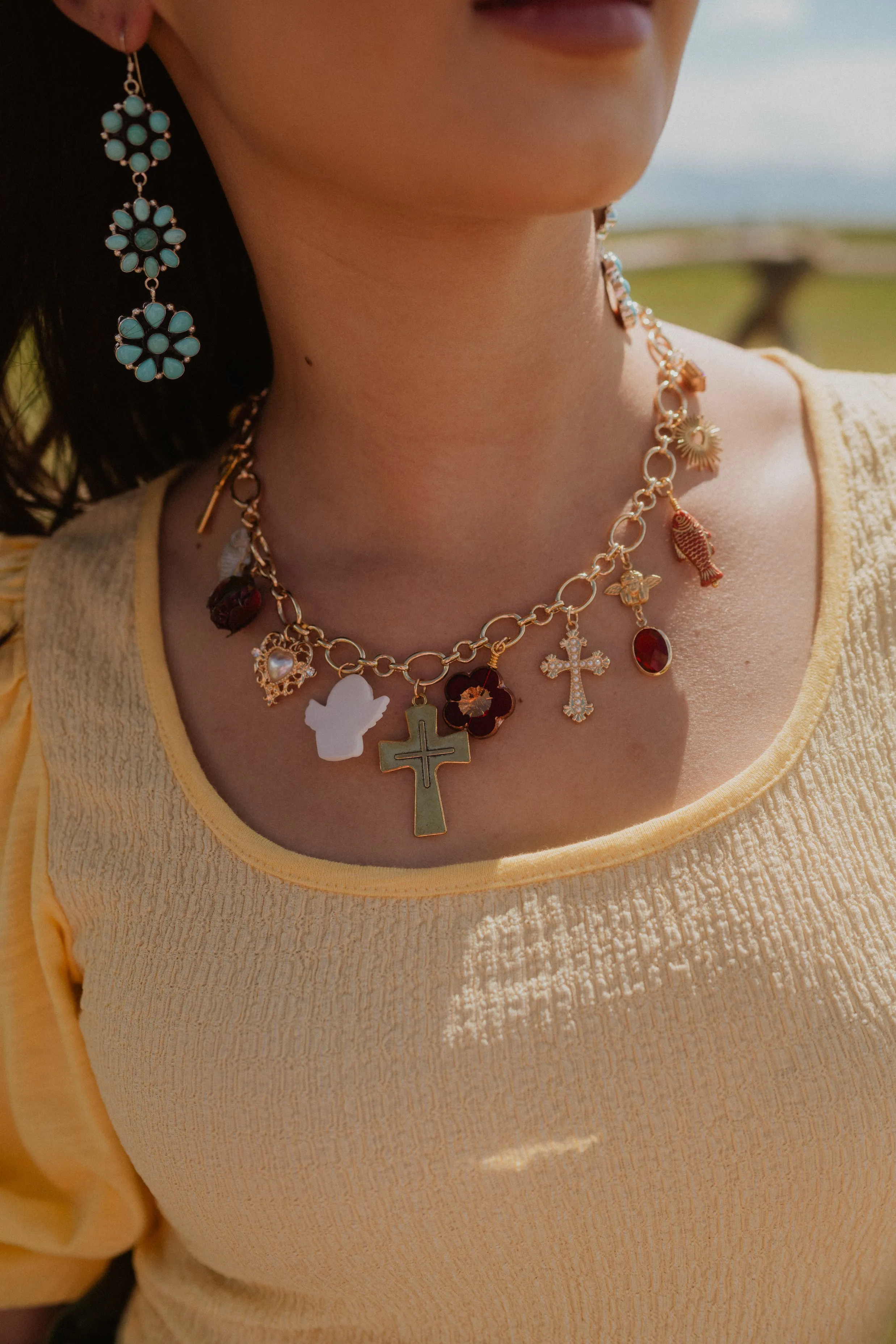 Pops Of Red Charm Necklace sold by Goldie Lew product image thumbnail 3