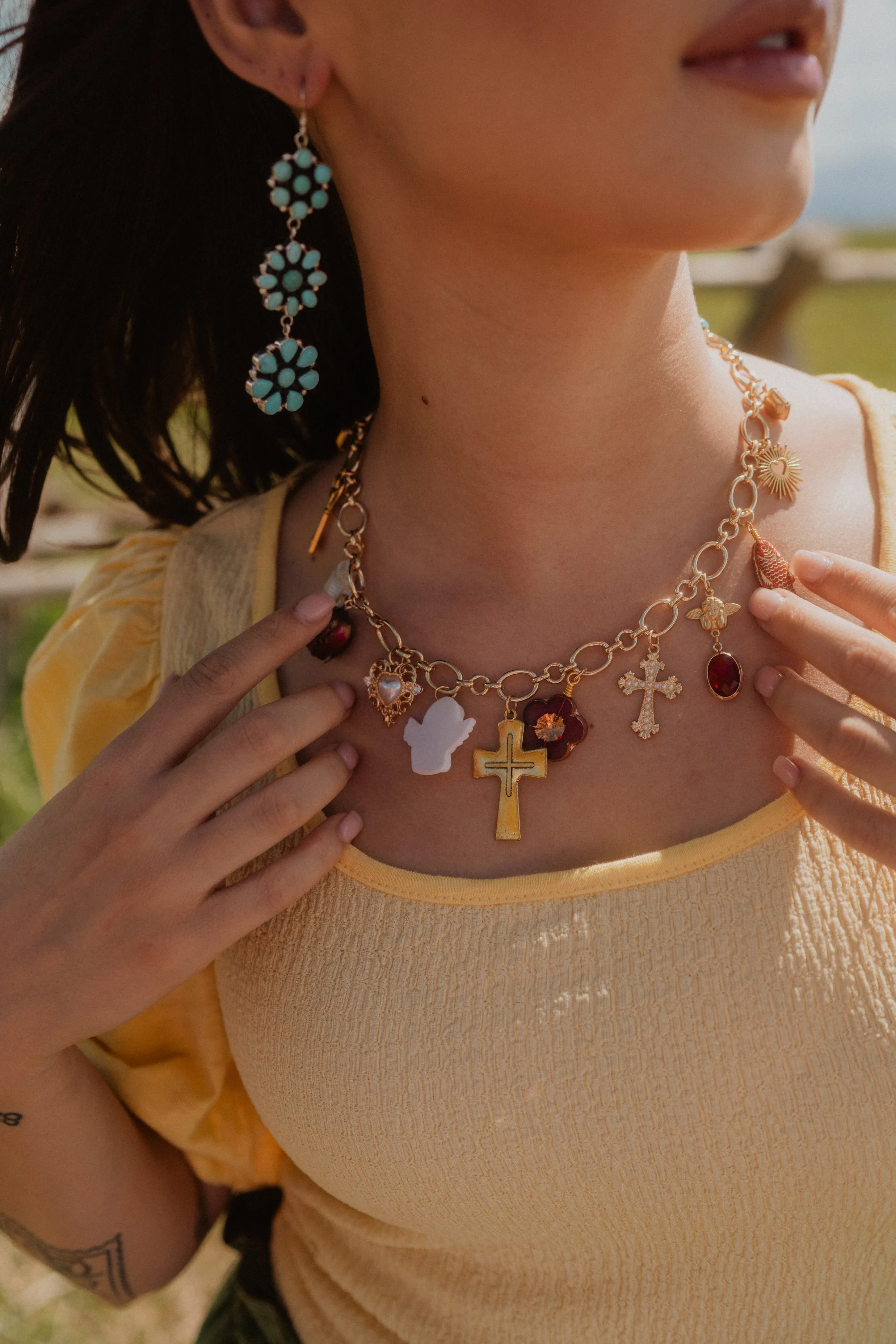 Pops Of Red Charm Necklace sold by Goldie Lew product image thumbnail 2