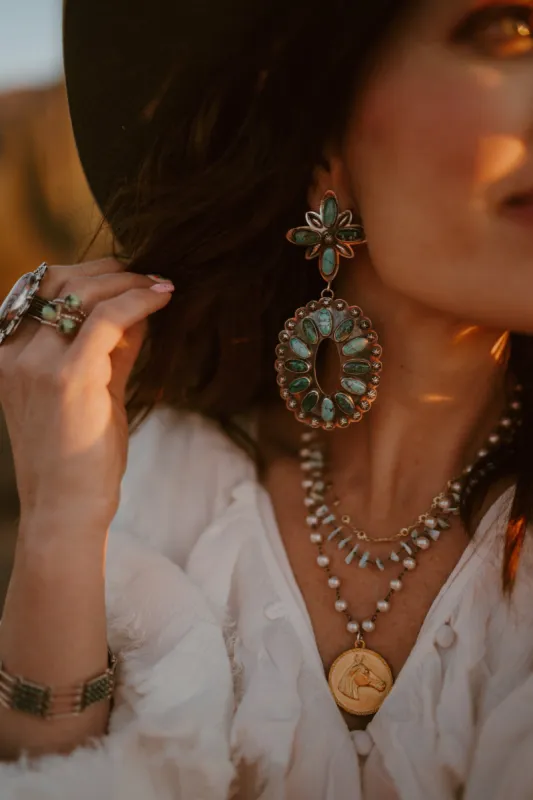 Soma Earrings | Turquoise Concho sold by Goldie Lew