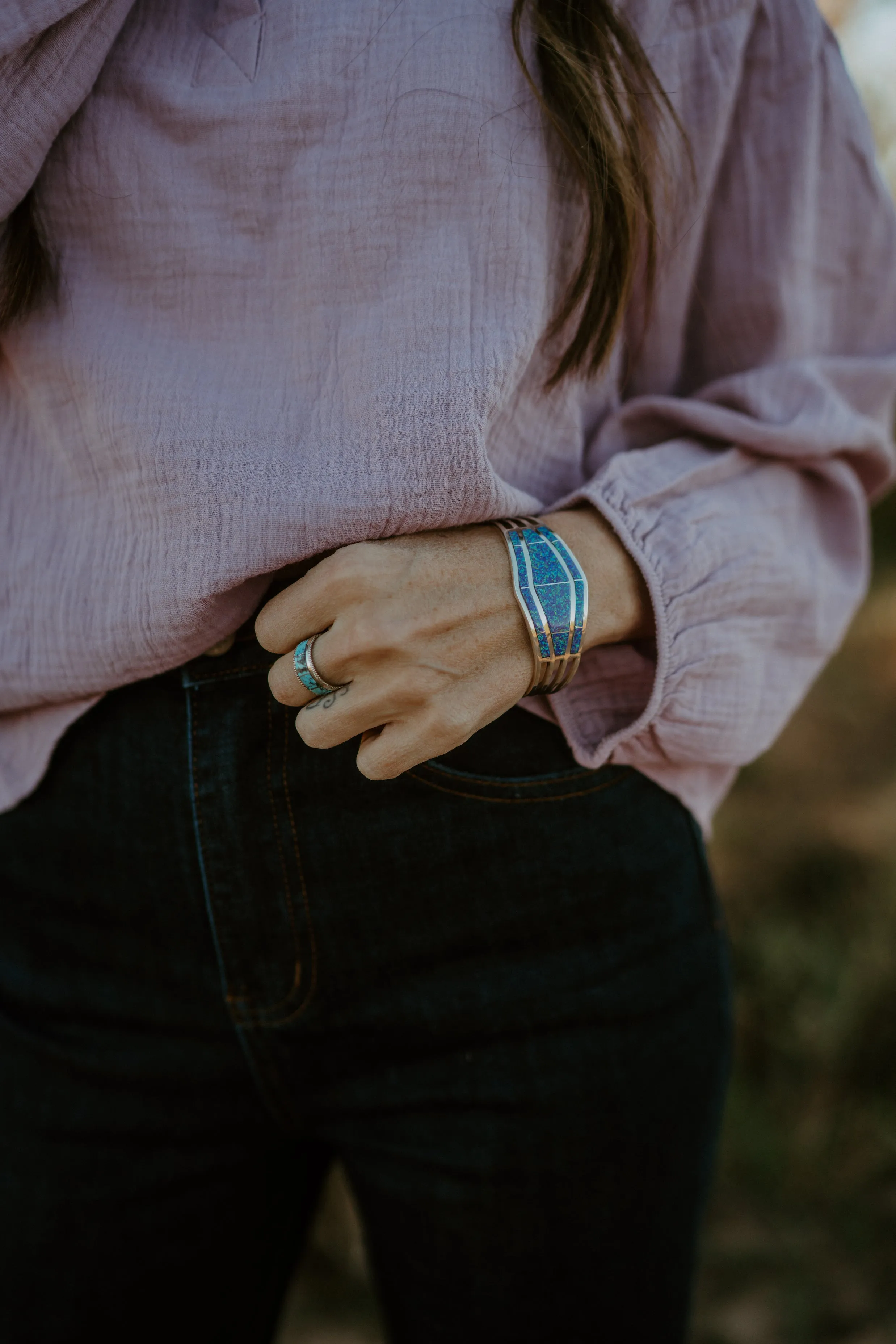 Shield Bracelet | Purple sold by Goldie Lew product image thumbnail 4
