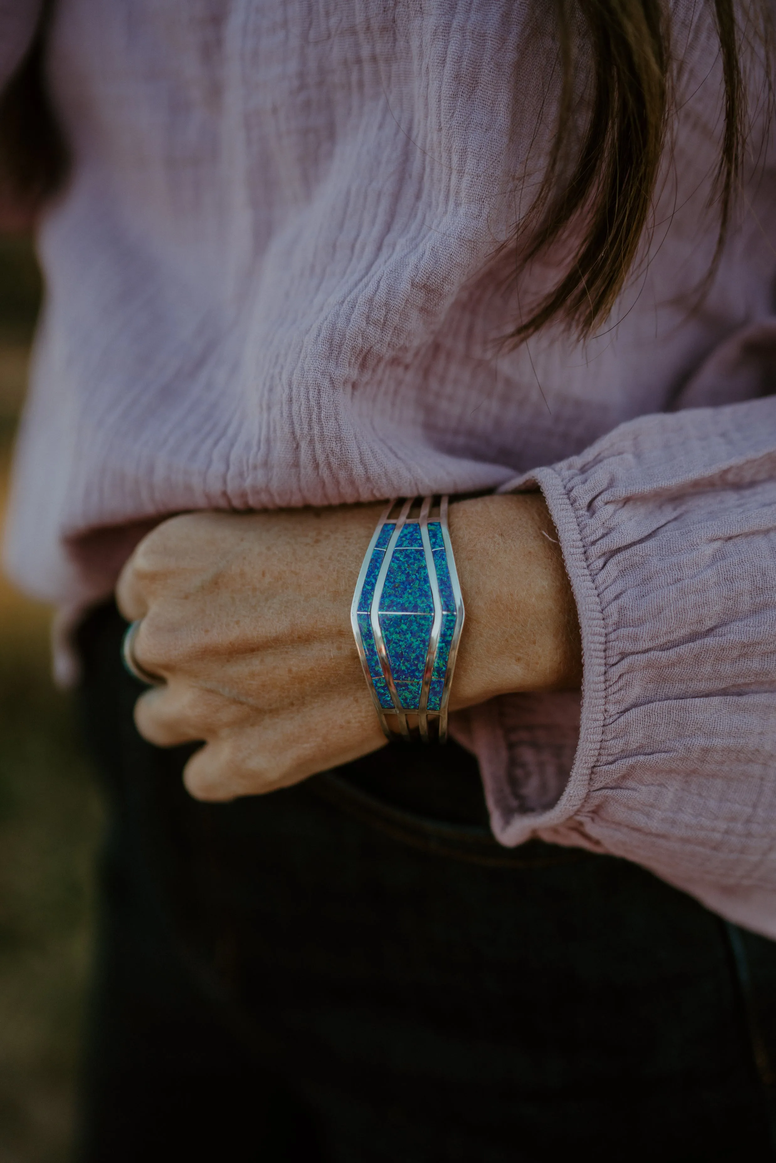 Shield Bracelet | Purple sold by Goldie Lew product image thumbnail 3